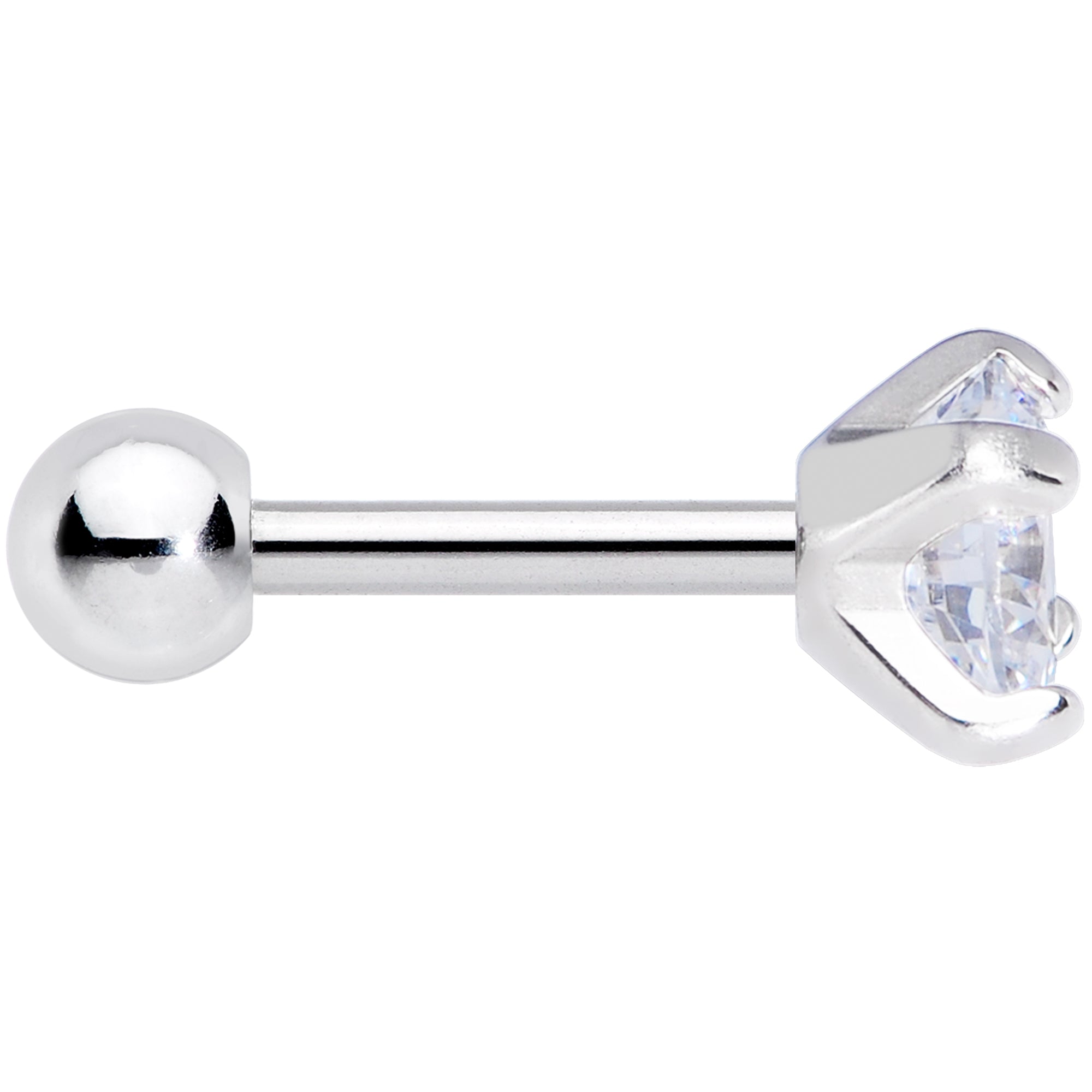 18G 1/4 Clear CZ Gem G23 Titanium 4mm Cartilage Tragus Earring
