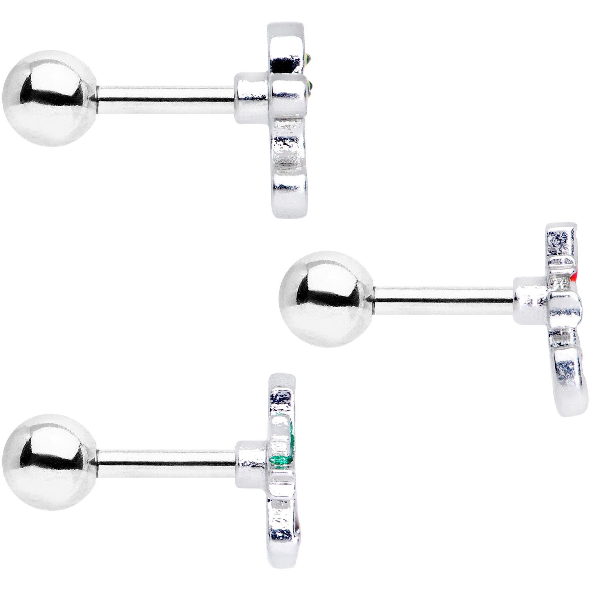 16G 1/4 Candy Gingerbread Christmas Cartilage Tragus Set of 3