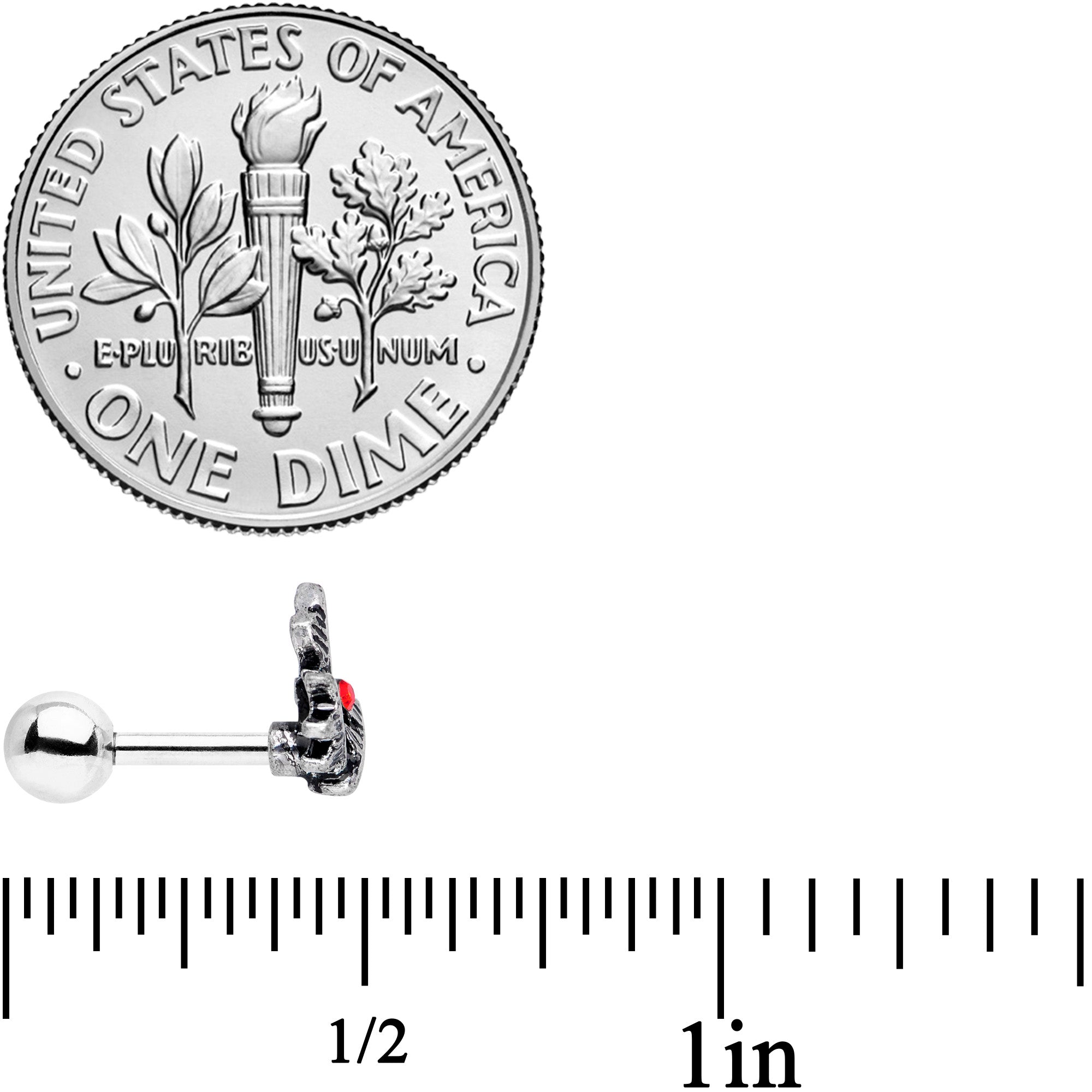 16G 1/4 Holly Candy Cane Christmas Cartilage Tragus Set of 3