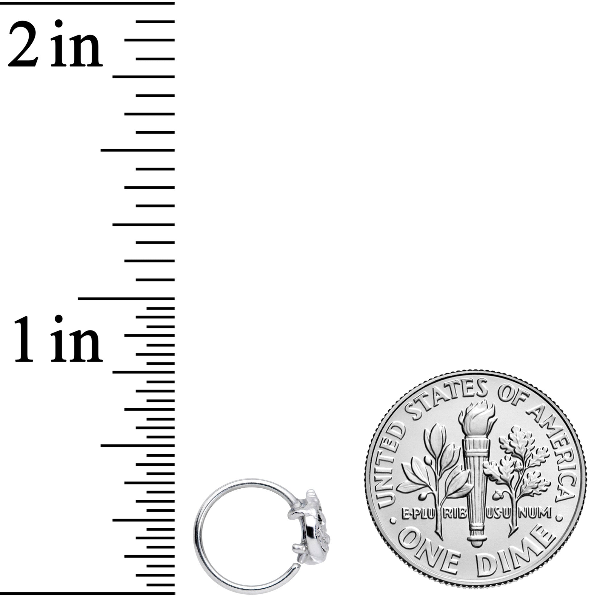 20G 5/16 Clear CZ Gem Silhouette Unicorn Nose Hoop