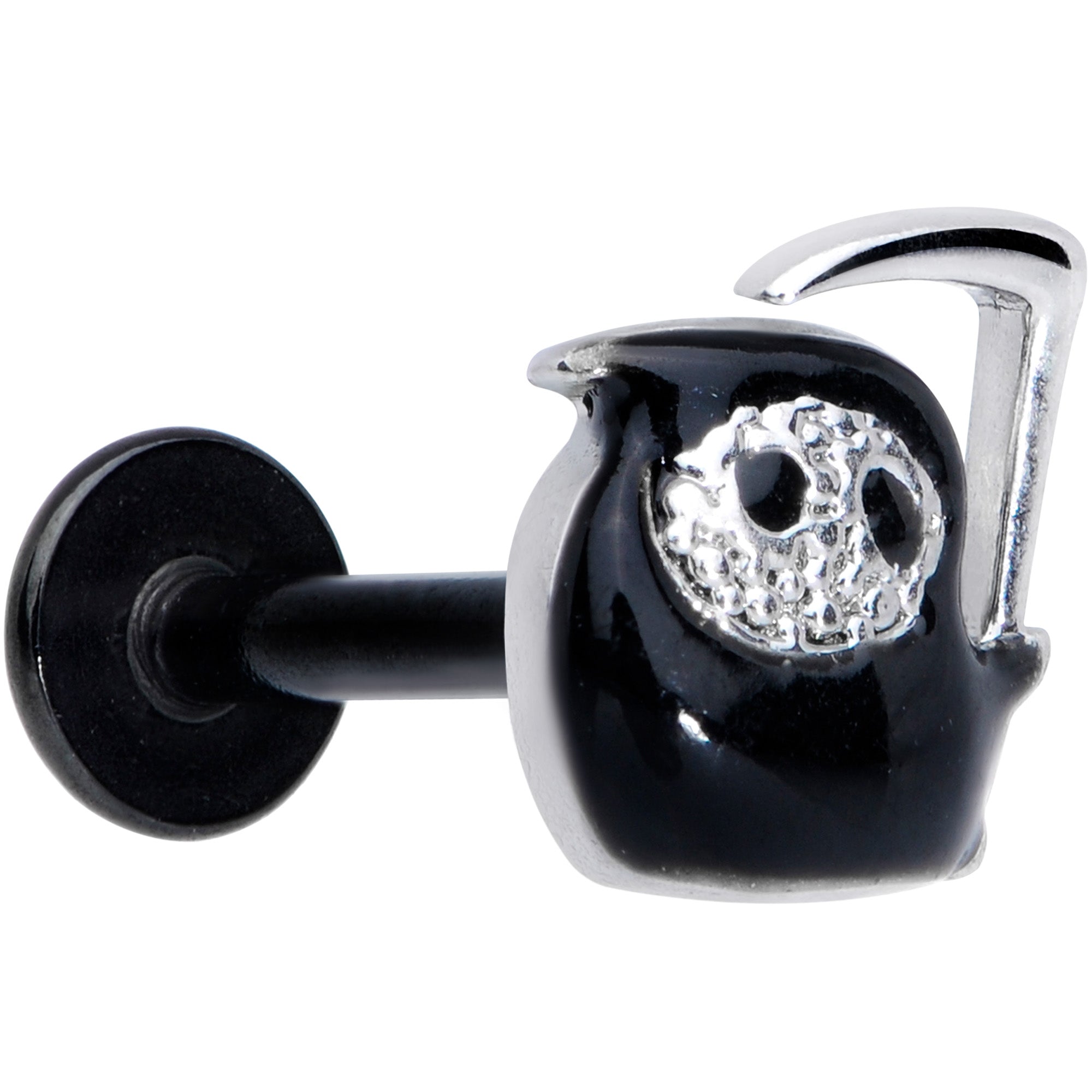 16G 5/16 Black Grim Reaper Halloween Labret Monroe Tragus