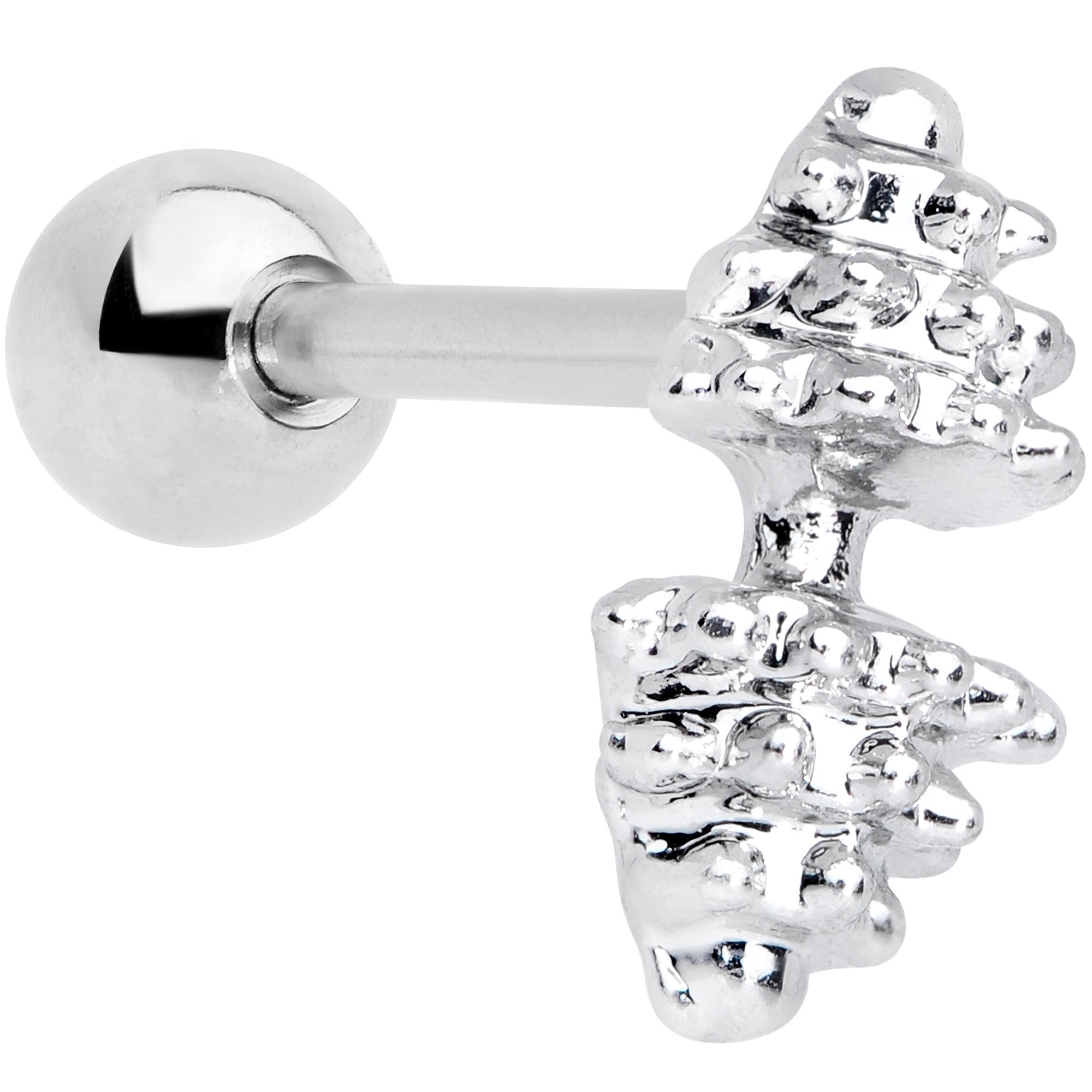 16G 1/4 Clear Gem Weightlifting Barbell Cartilage Tragus Earring