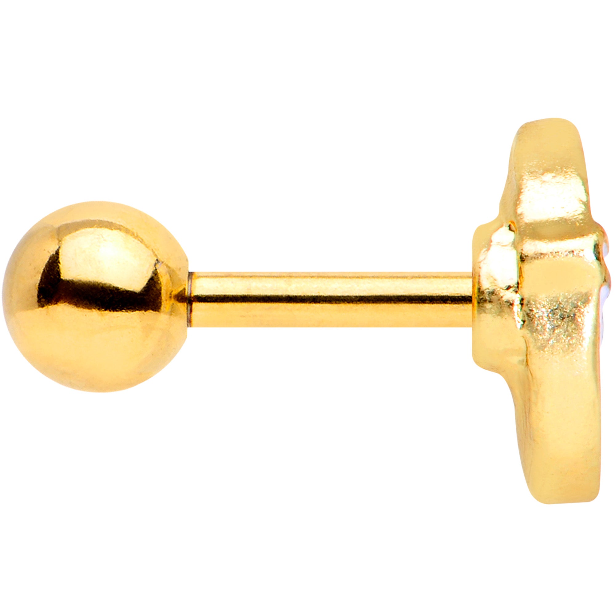 16G 1/4 Gold Tone Santa Claus Christmas Cartilage Tragus Earring