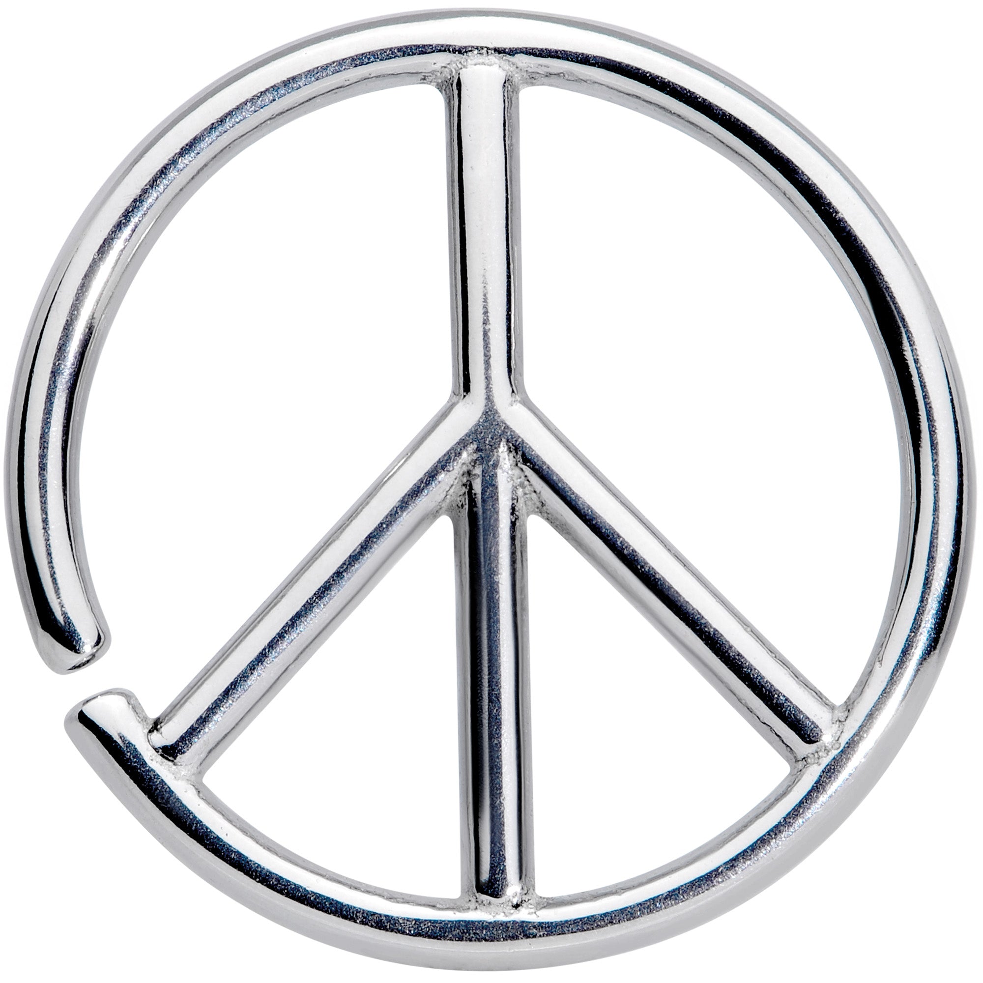 16G 1/4 Retro Peace Sign Closure Ring