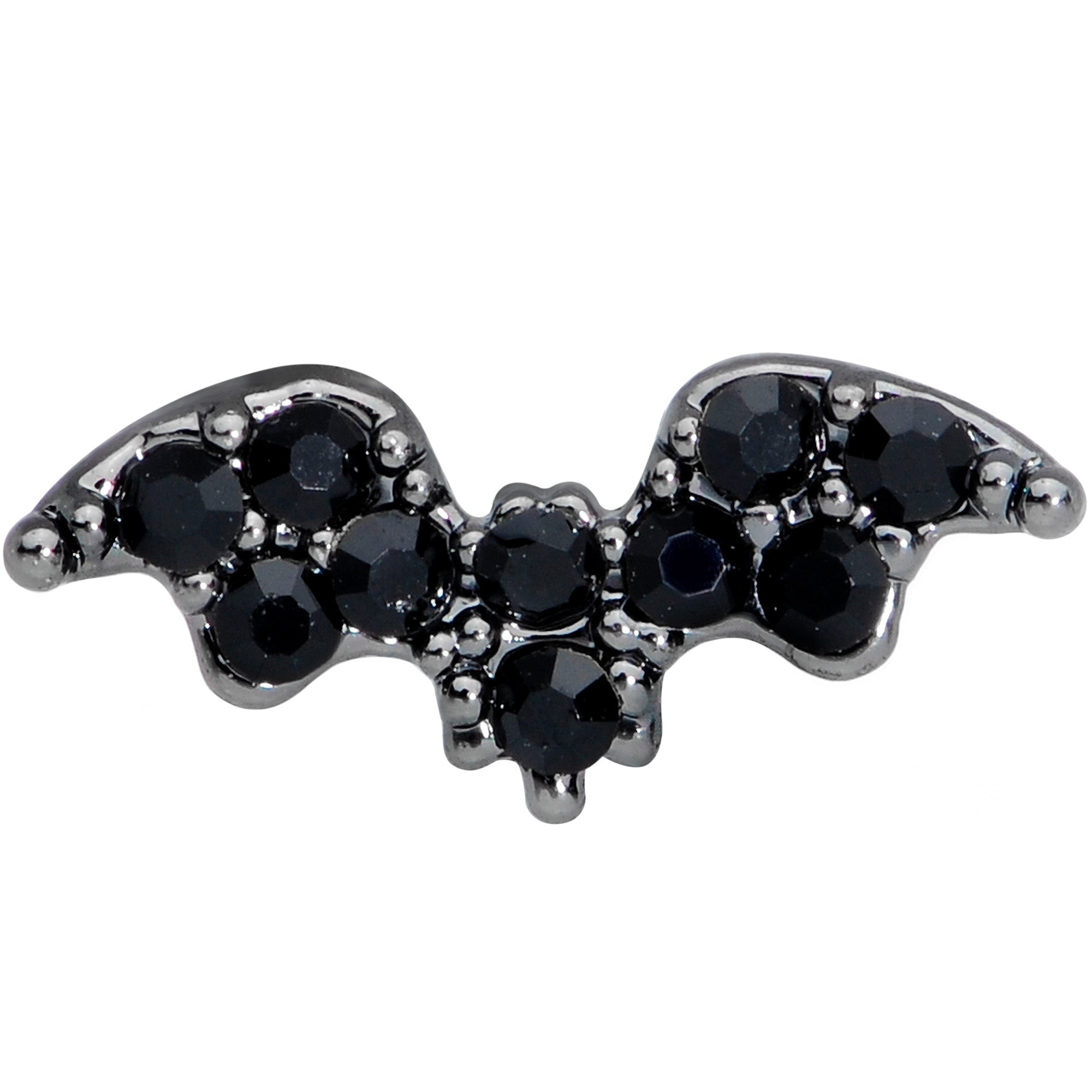 16G 5/16 Black Gem Black Bat Halloween Labret Monroe Tragus