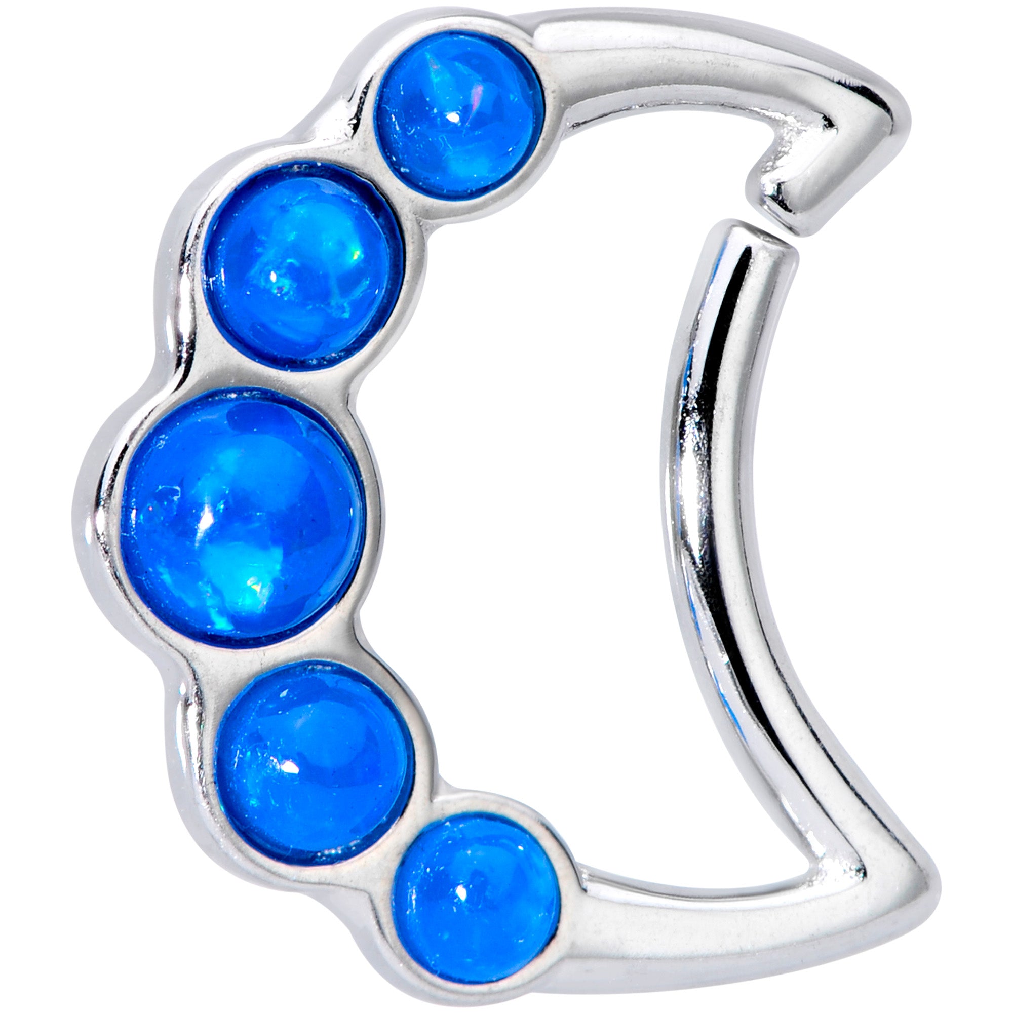 16G 3/8 Blue Moon Right Ear Closure Ring