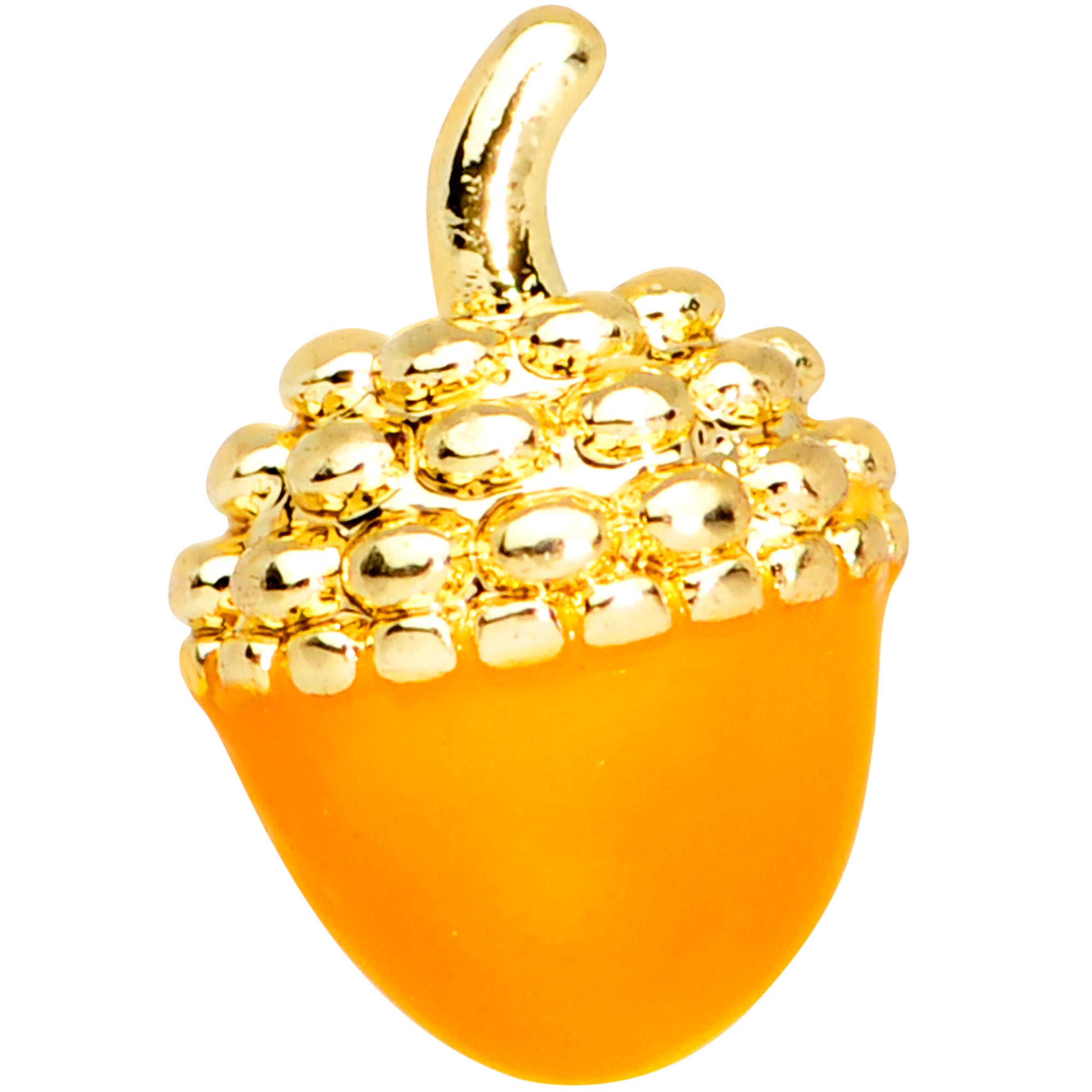 16G 5/16 Gold Tone Orange Acorn Labret Monroe Tragus