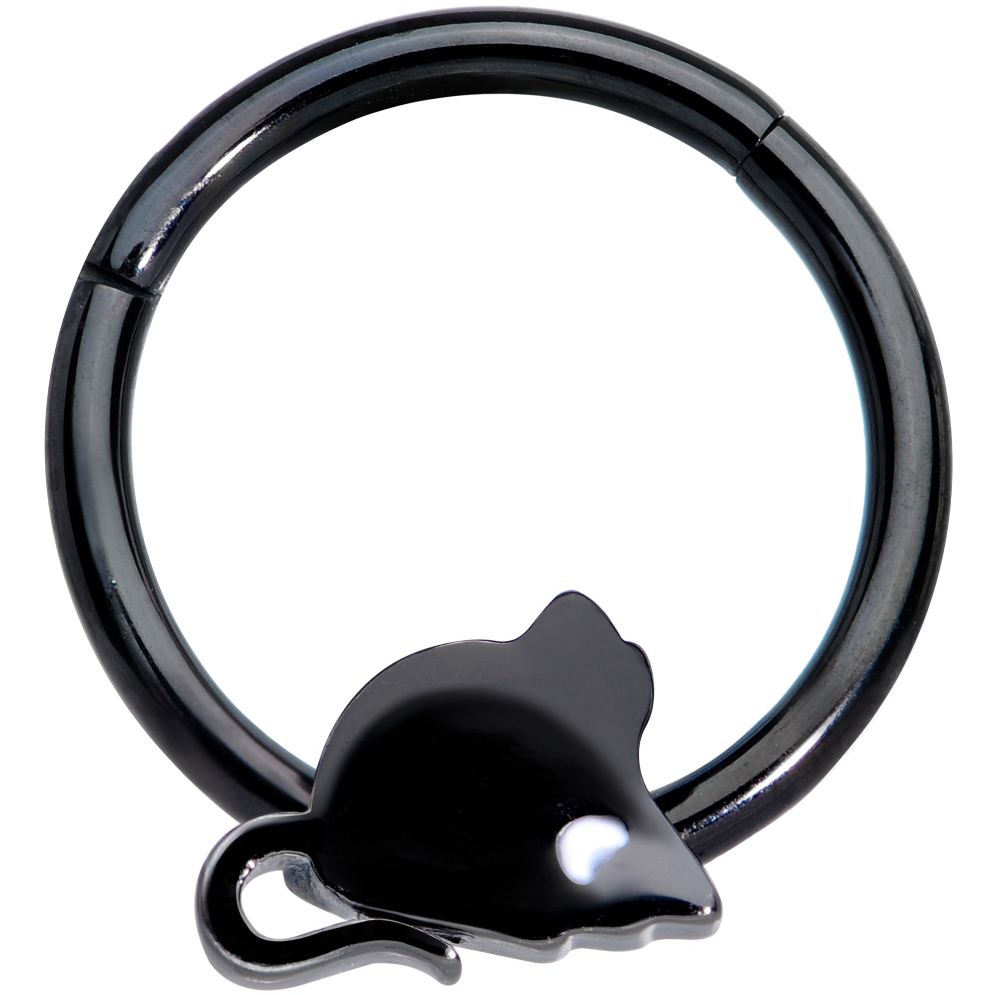 16G 3/8 Black Mouse Septum Clicker
