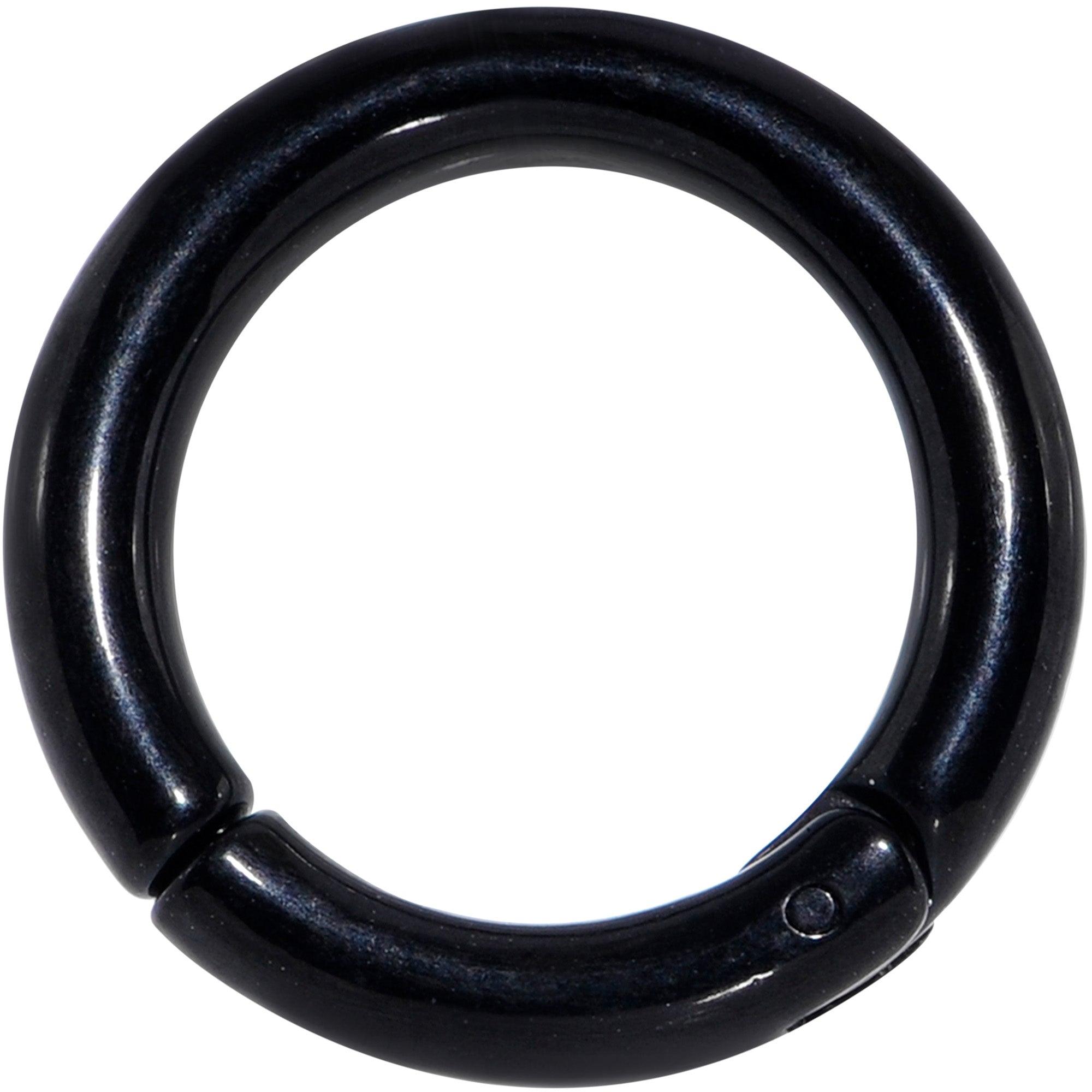 8G 9/16 Black PVD Steel Hinged Segment Ring