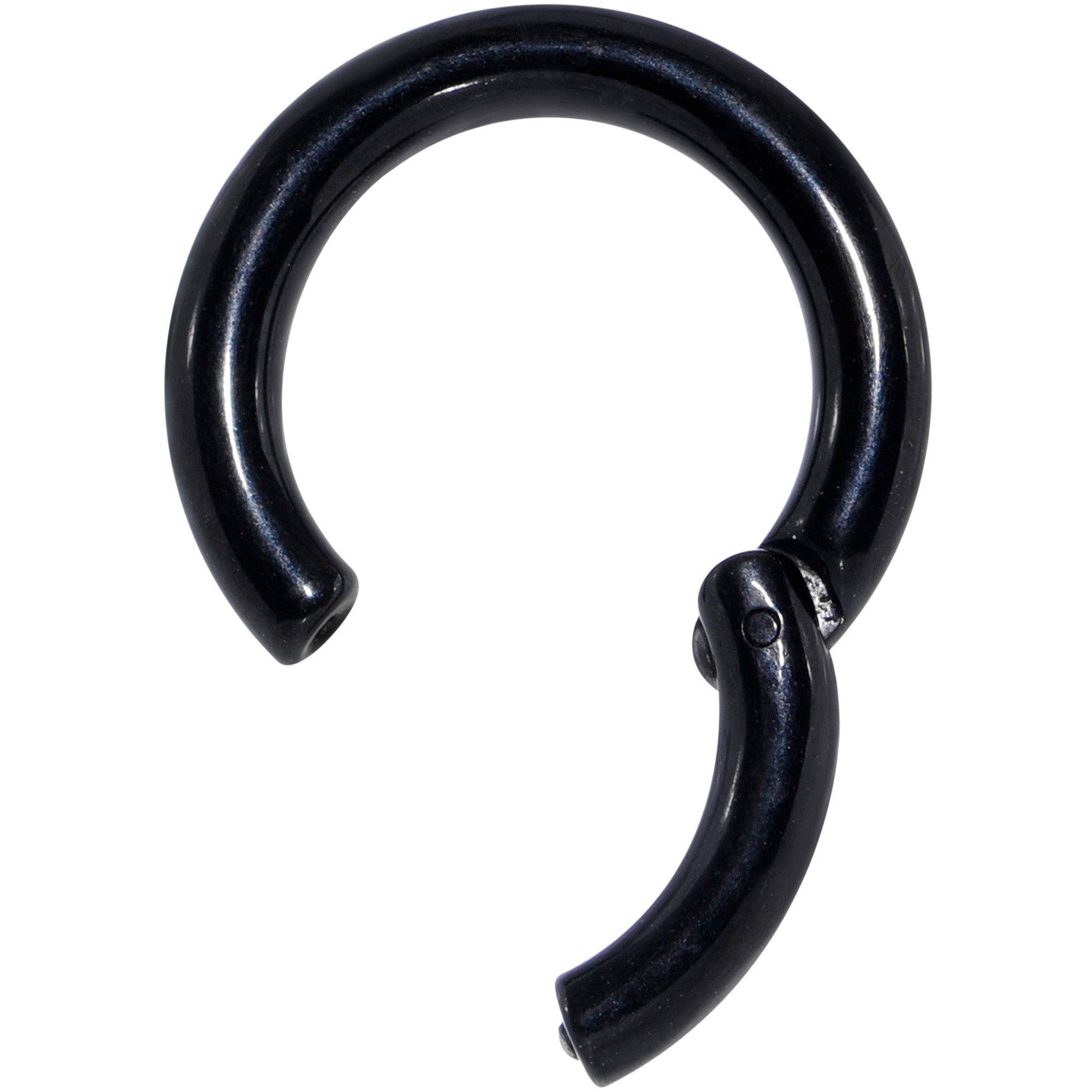 8G 9/16 Black PVD Steel Hinged Segment Ring