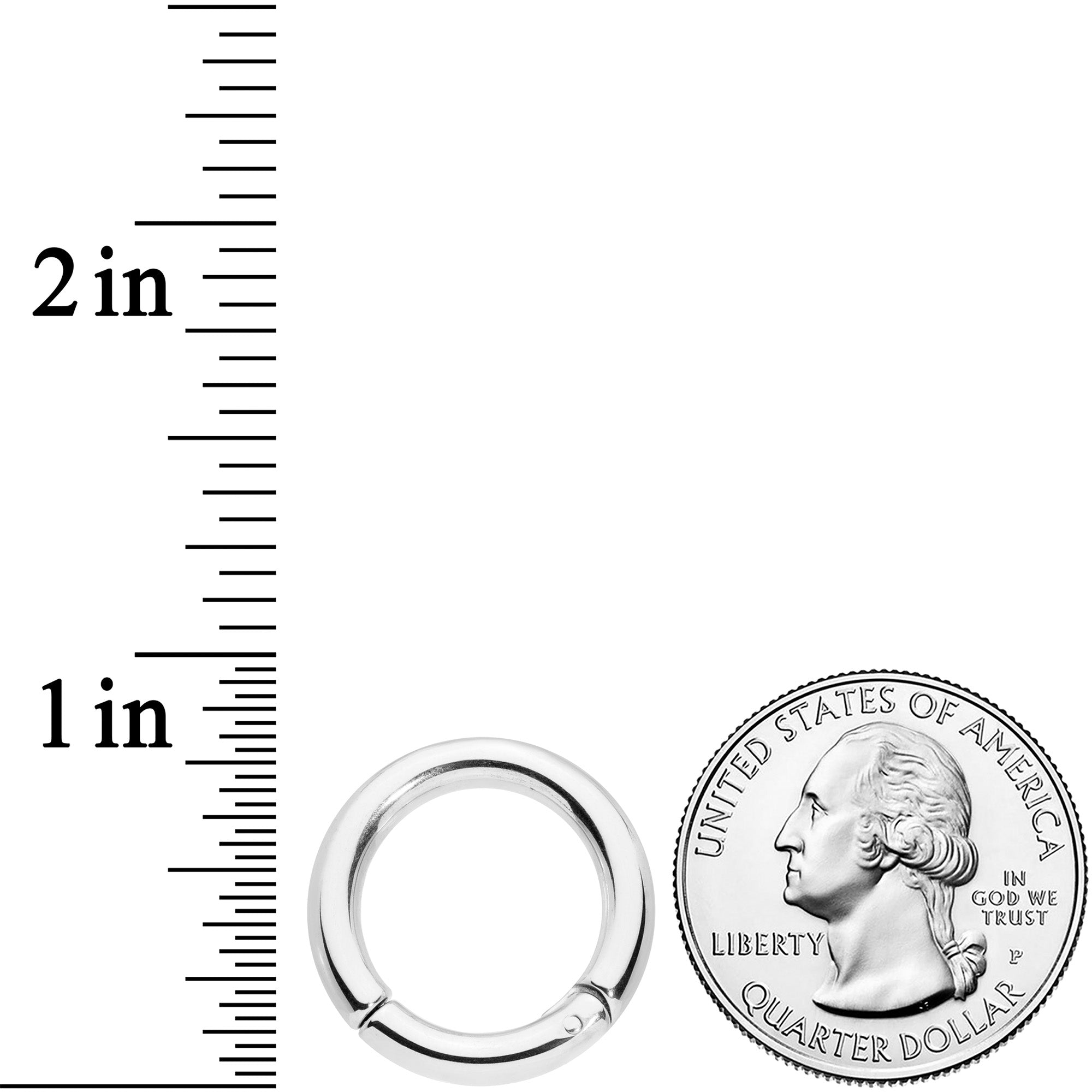 8G 9/16 Stainless Steel Hinged Segment Ring