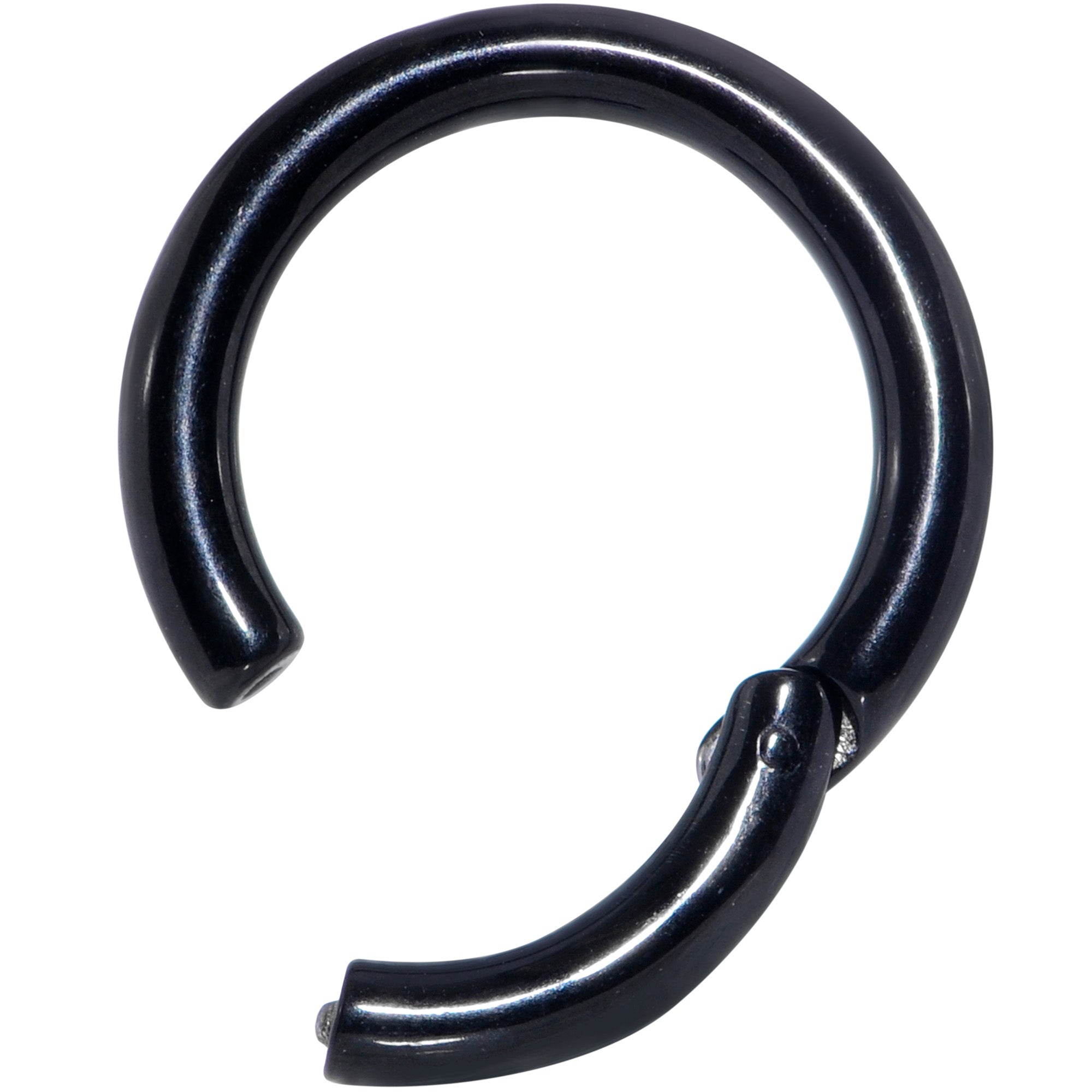 8G 5/8 Black PVD Steel Hinged Segment Ring