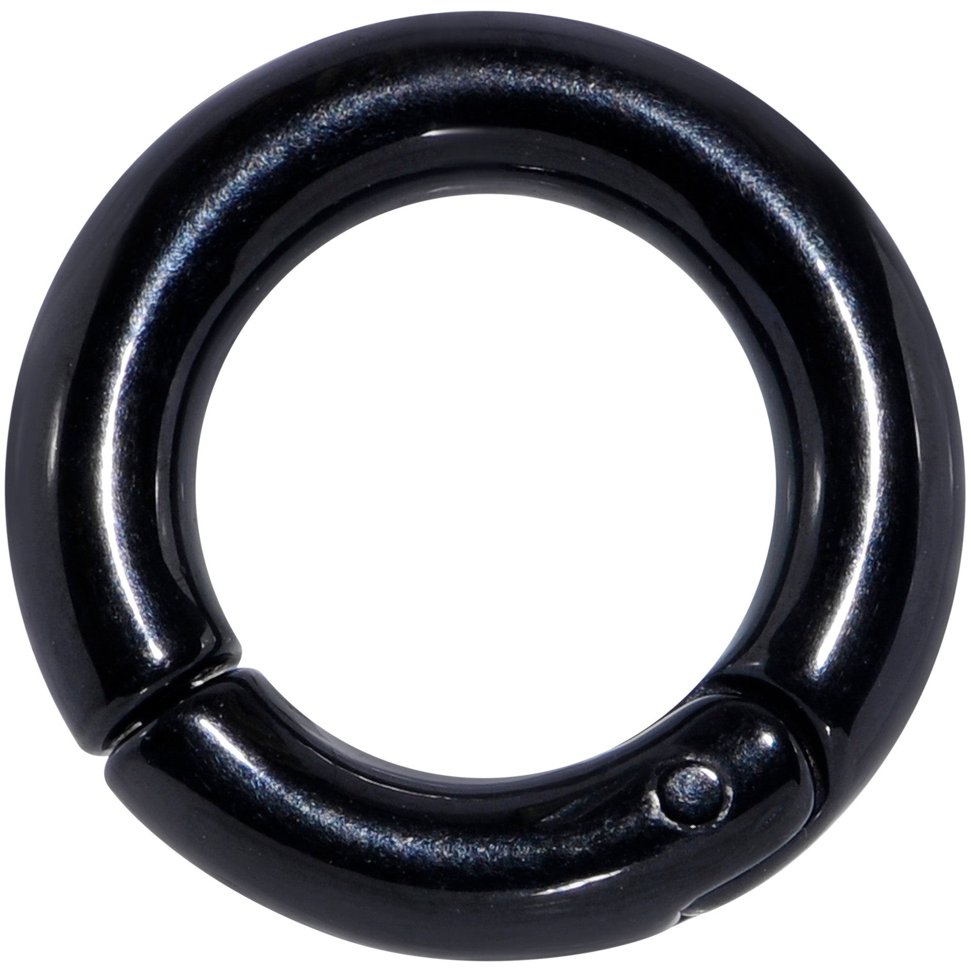 6G 1/2 Black PVD Steel Hinged Segment Ring
