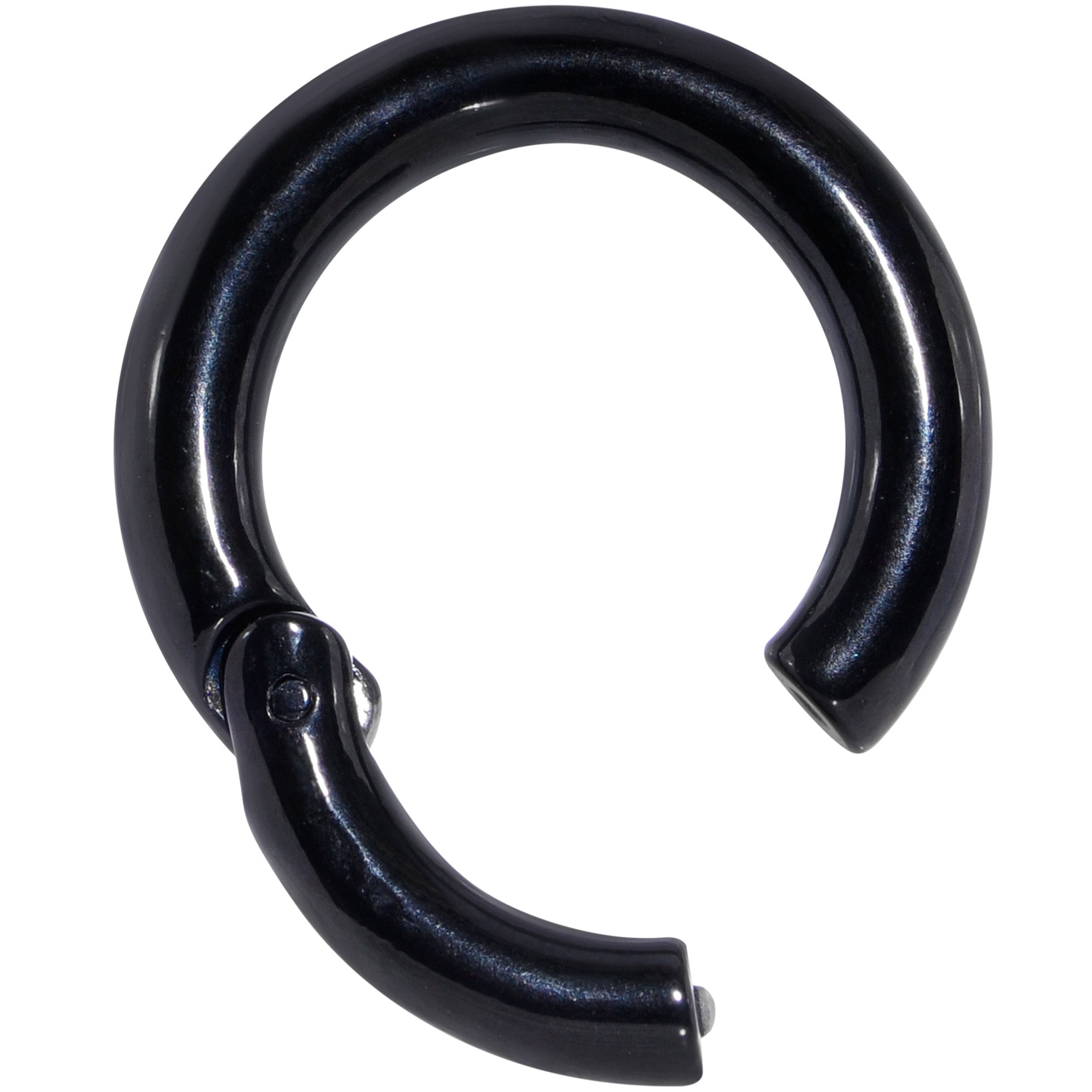 6G 5/8 Black PVD Steel Hinged Segment Ring