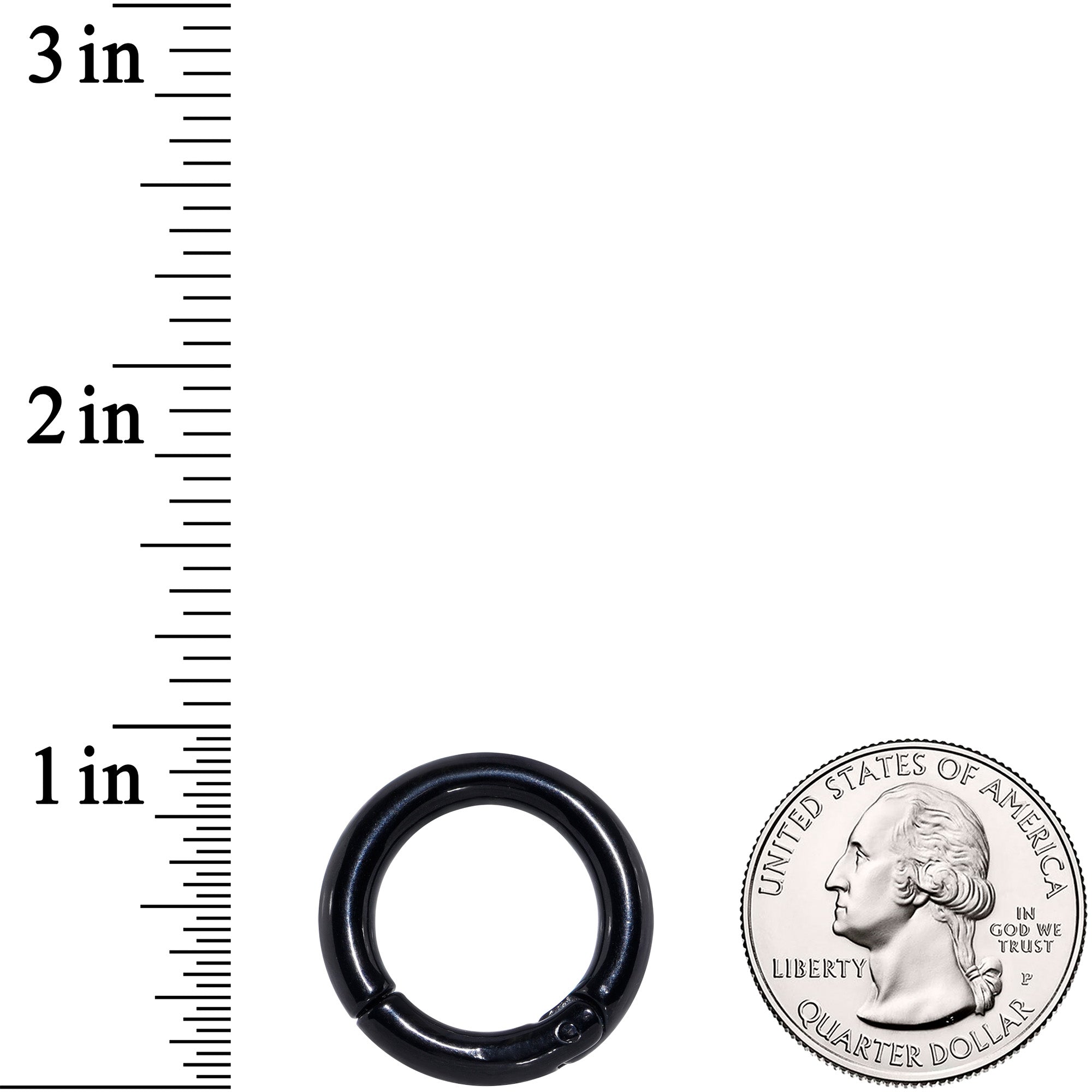 6G 5/8 Black PVD Steel Hinged Segment Ring