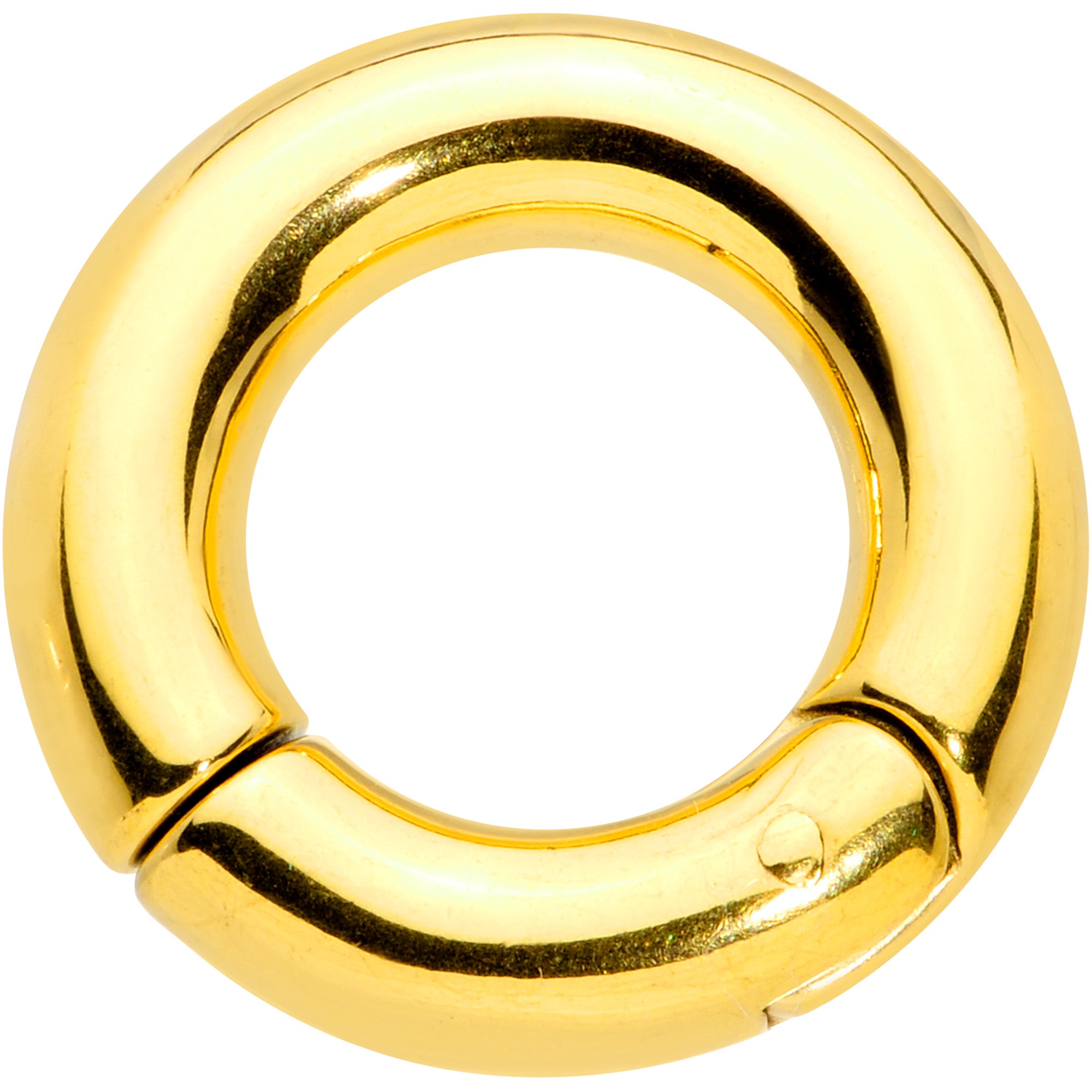 4G 1/2 Gold Tone PVD Steel Hinged Segment Ring