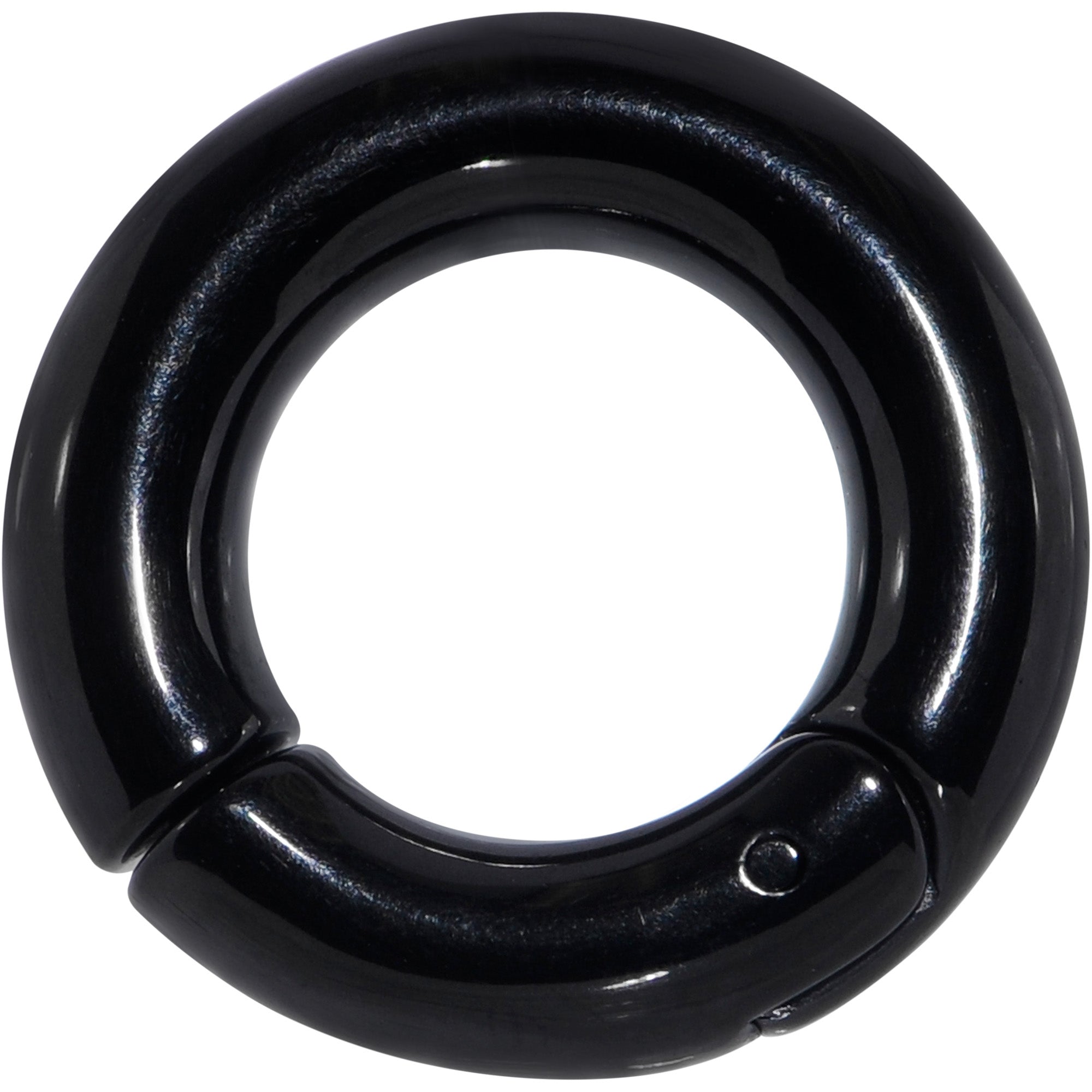 4G 1/2 Black PVD Steel Hinged Segment Ring