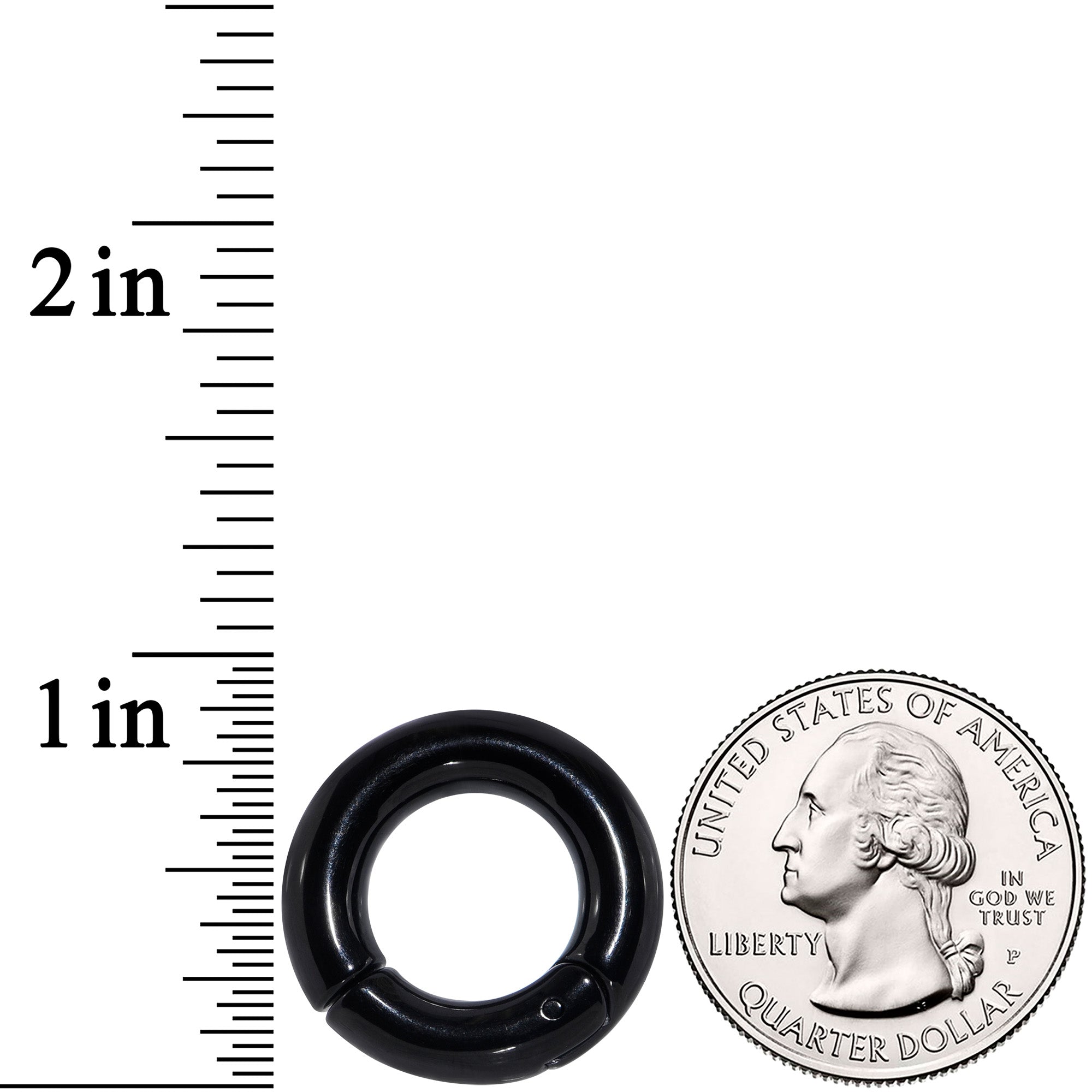 4G 1/2 Black PVD Steel Hinged Segment Ring