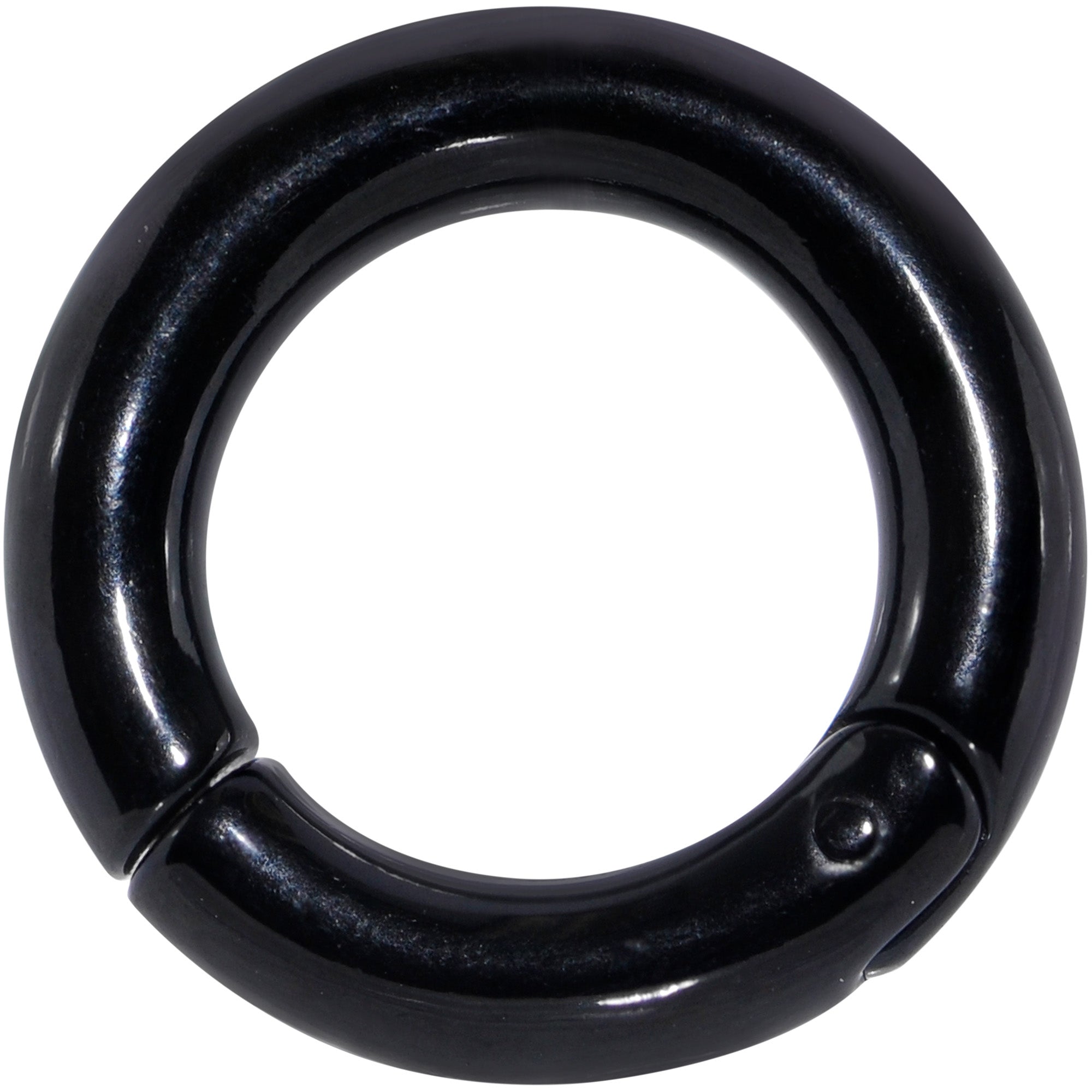 4G 5/8 Black PVD Steel Hinged Segment Ring