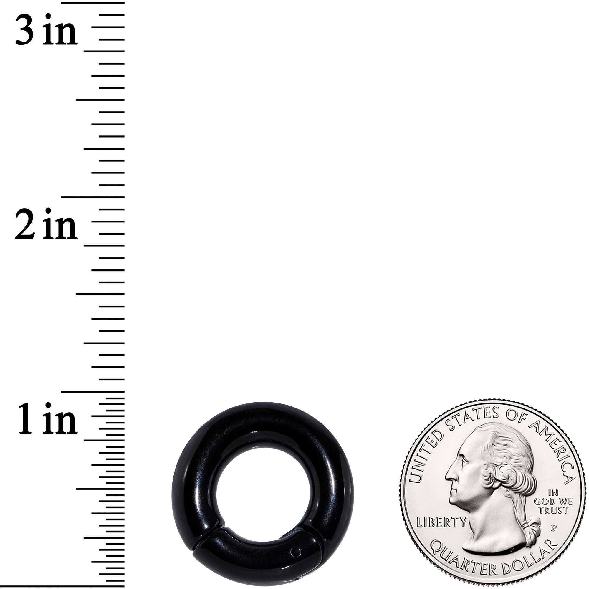 2G 1/2 Black PVD Steel Hinged Segment Ring