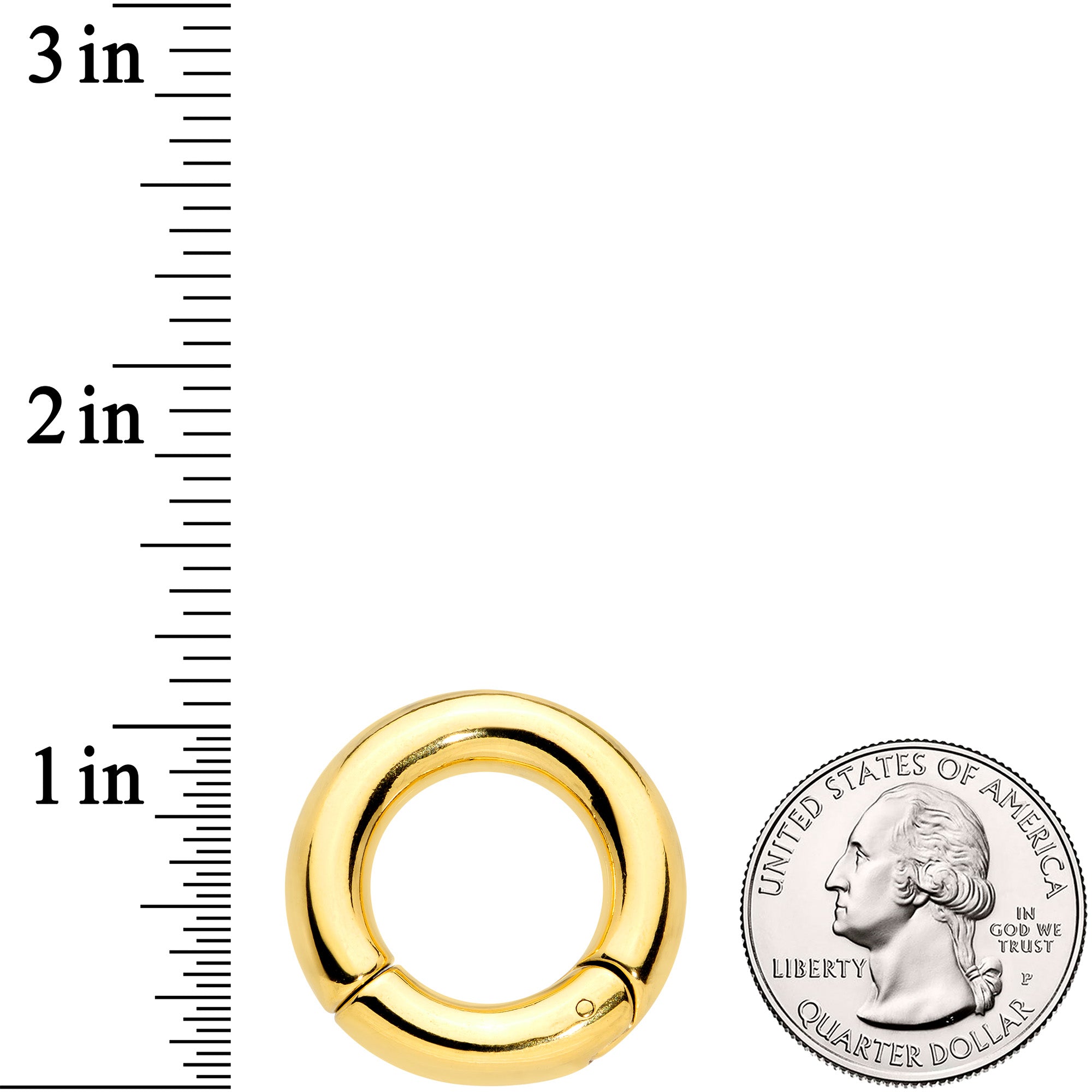 2G 5/8 Gold Tone PVD Steel Hinged Segment Ring