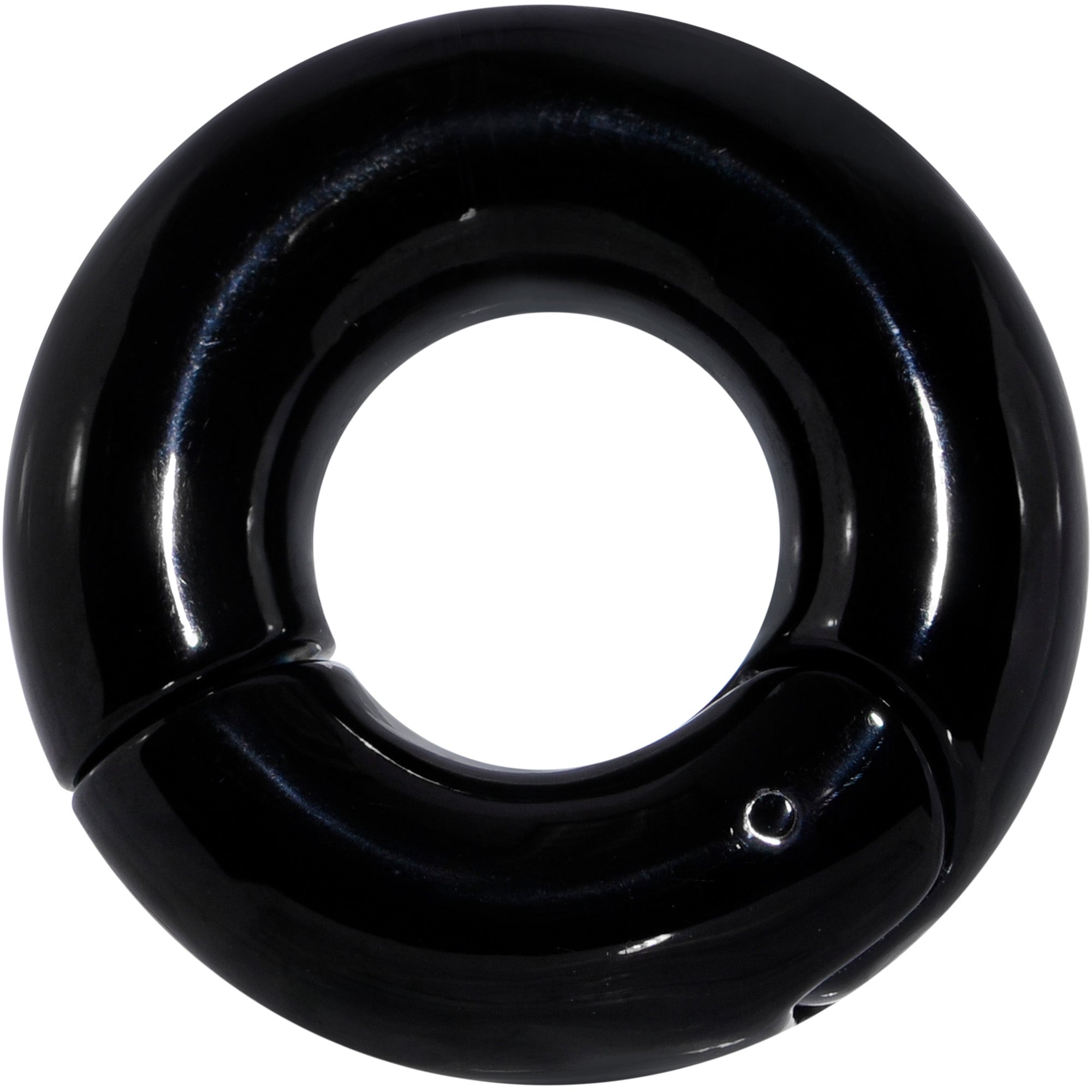 0G 1/2 Black PVD Steel Hinged Segment Ring