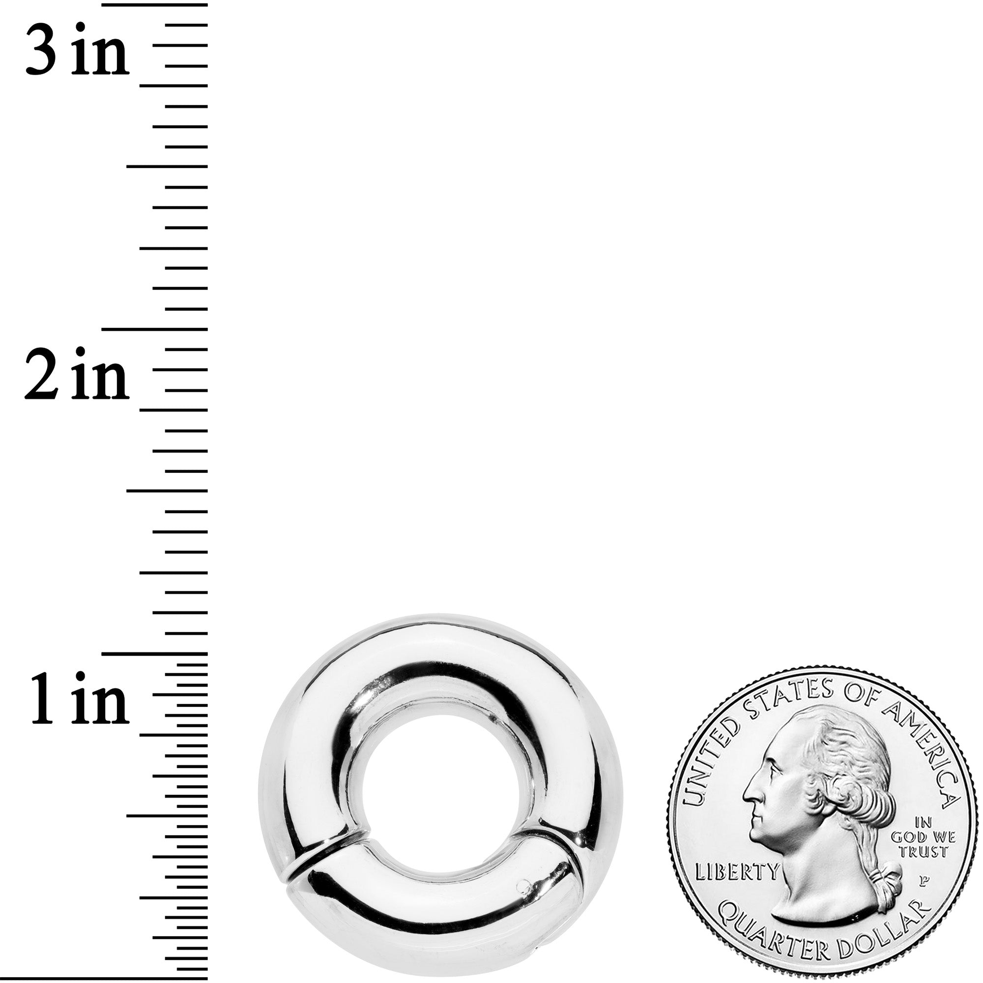 0G 1/2 Stainless Steel Hinged Segment Ring
