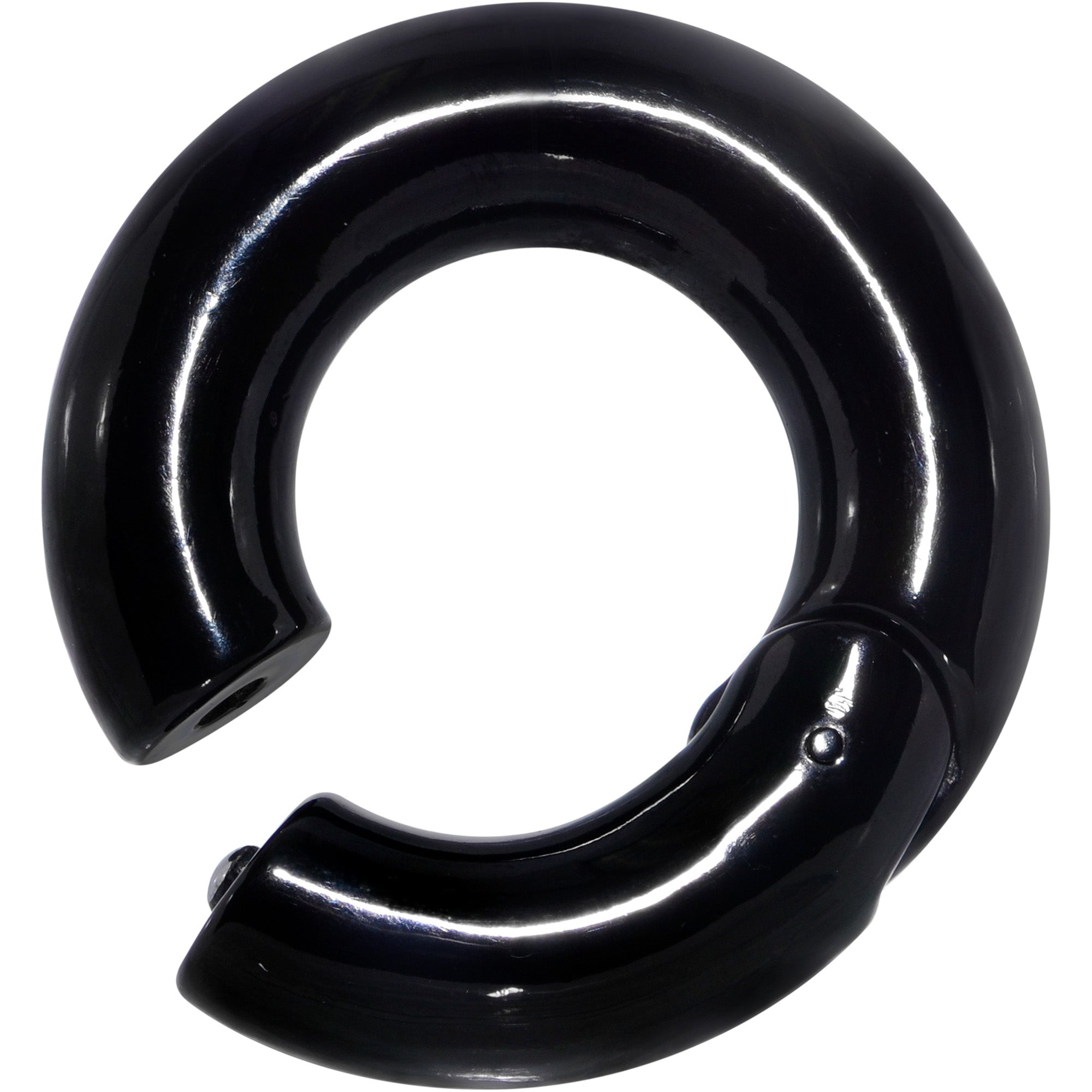 0G 5/8 Black PVD Steel Hinged Segment Ring