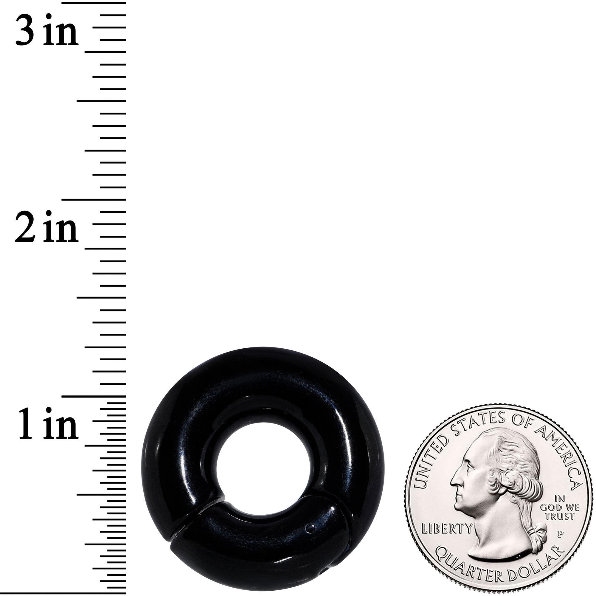 00G 1/2 Black PVD Steel Hinged Segment Ring
