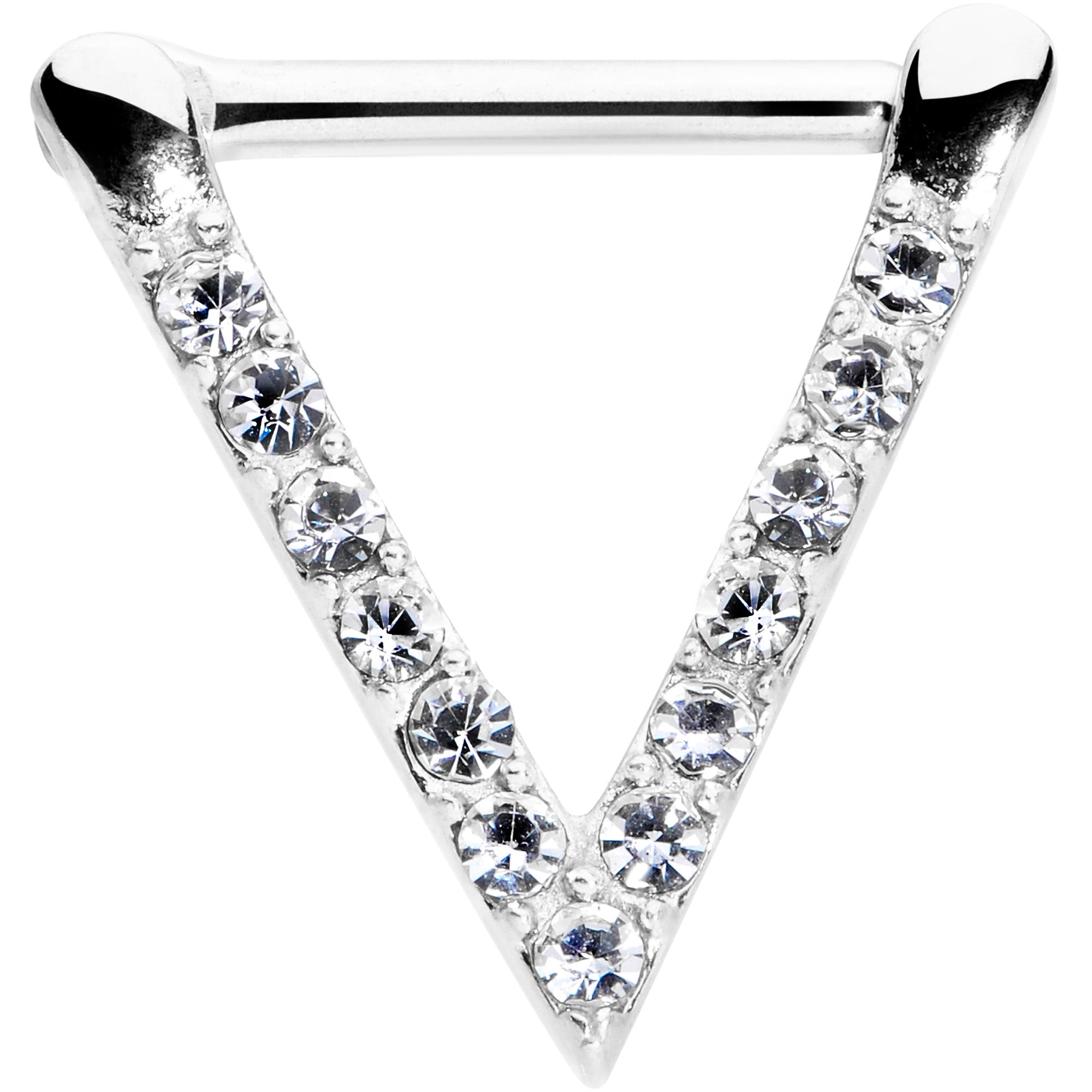 16G 5/16 Clear CZ Gem Sleek Triangle Septum Clicker