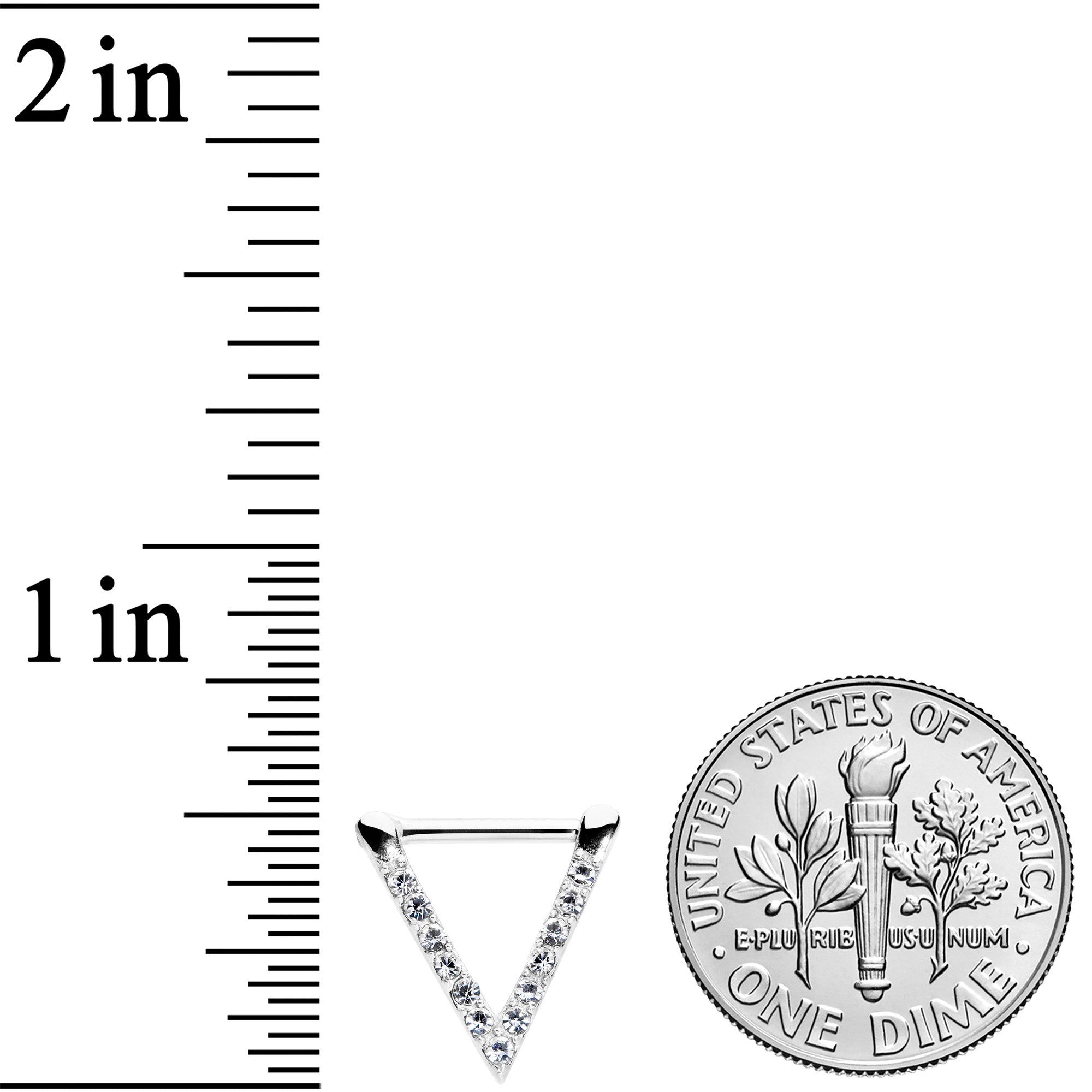 16G 5/16 Clear CZ Gem Sleek Triangle Septum Clicker