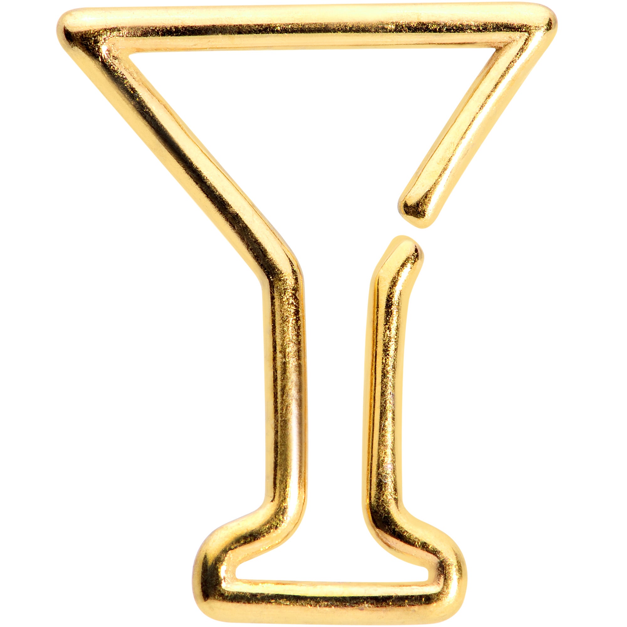 16G 5/16 Gold Tone Bottoms Up Wine Glass Closure Ring