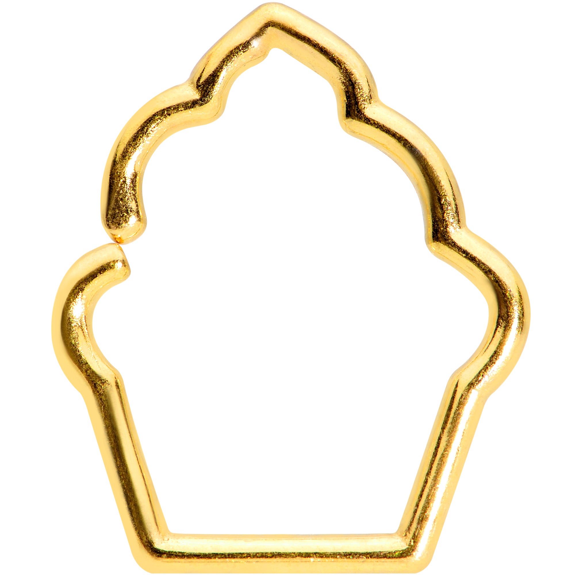 16G 5/16 Gold Tone Baked Treats Cupcake Closure Ring