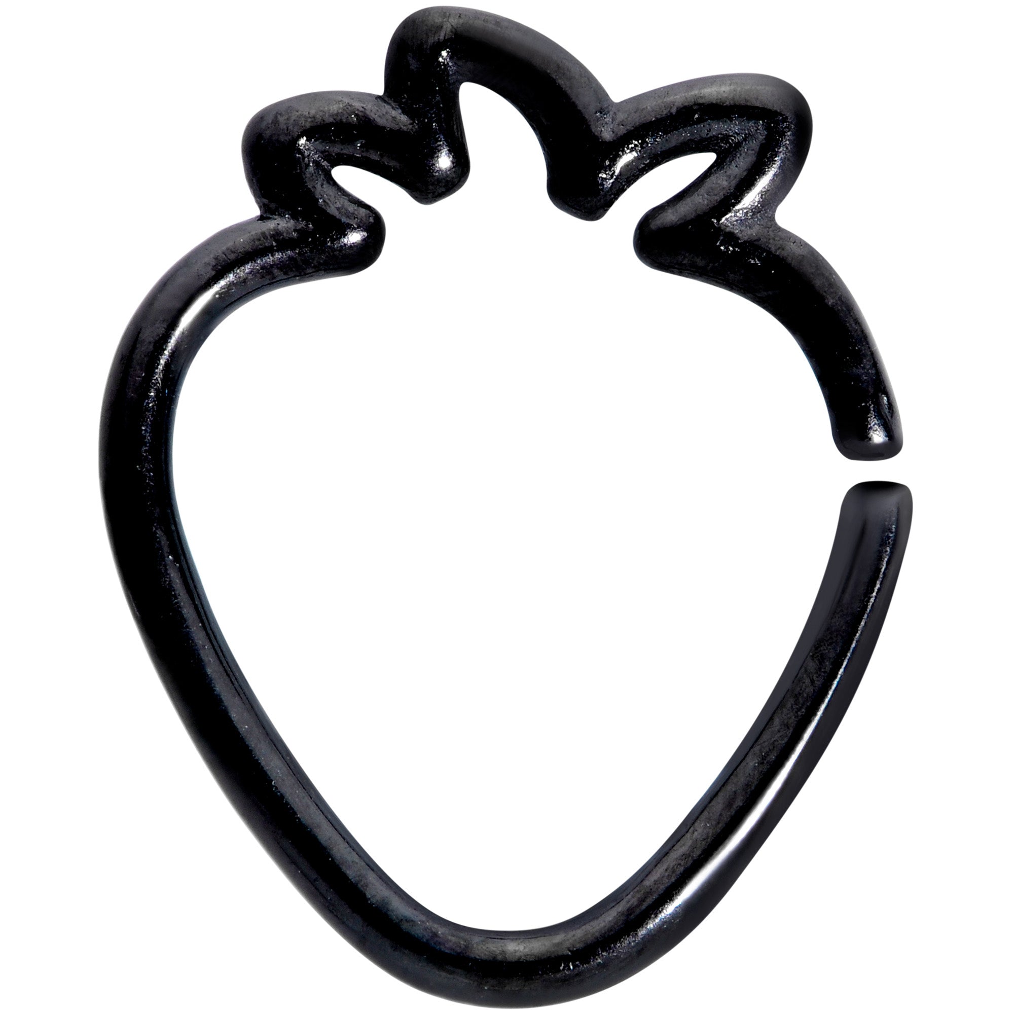 16G 5/16 Black Plated Fruit Strawberry Closure Ring