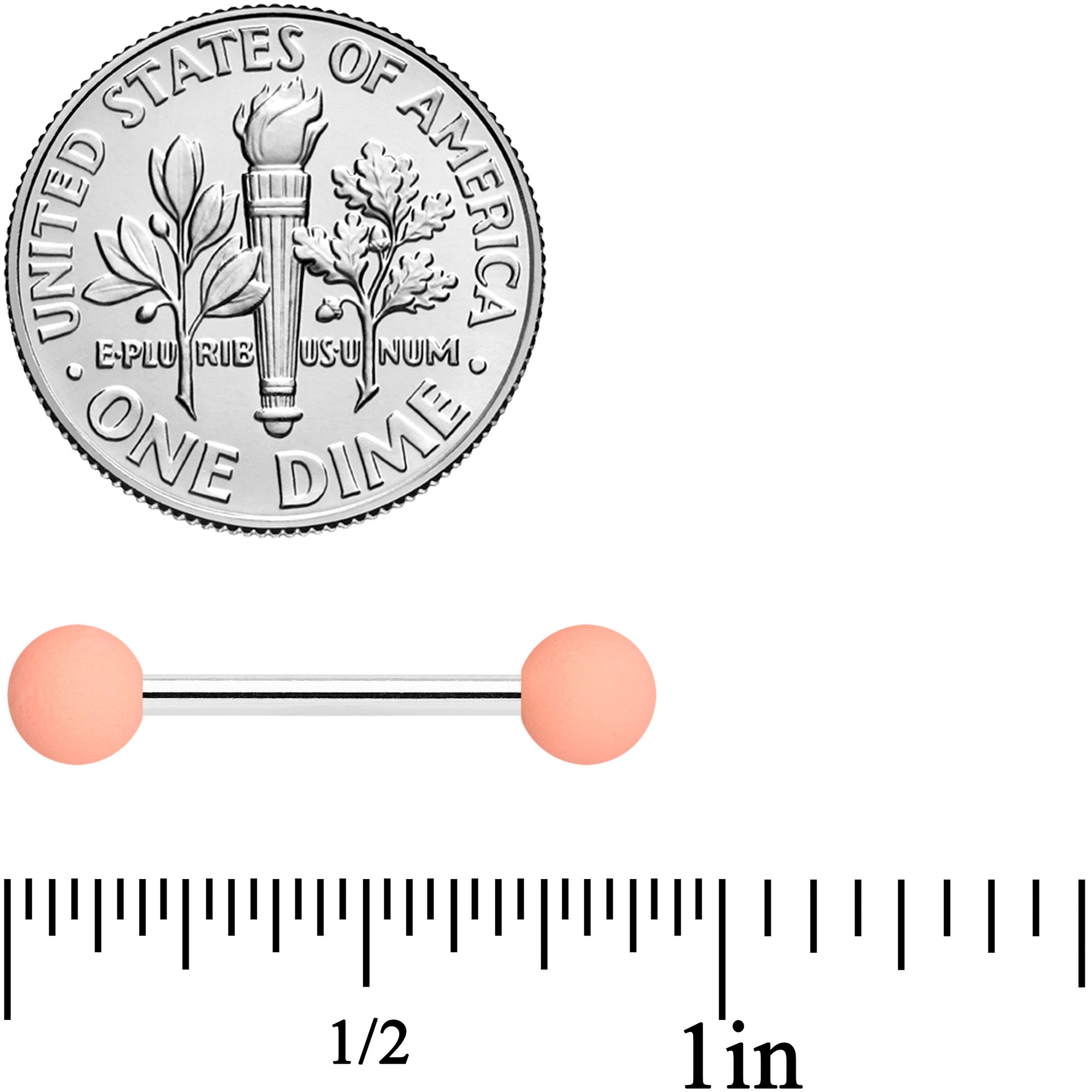 14G 9/16 Cream Peach Matte Barbell Nipple Ring Set of 4