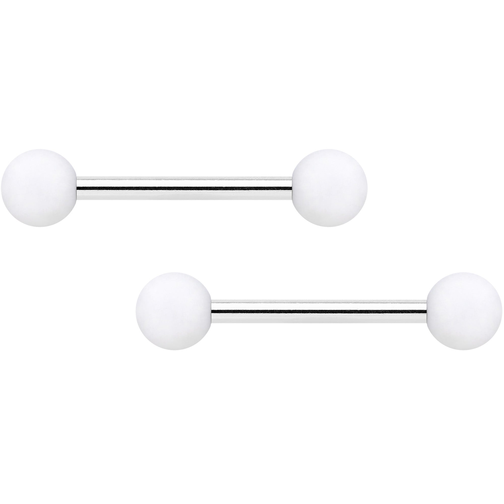 14G 9/16 Tan White Matte Barbell Nipple Ring Set of 4