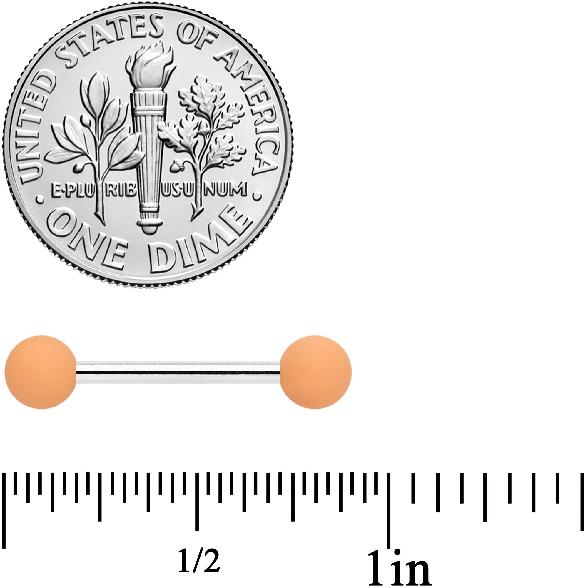 14G 9/16 Tan White Matte Barbell Nipple Ring Set of 4