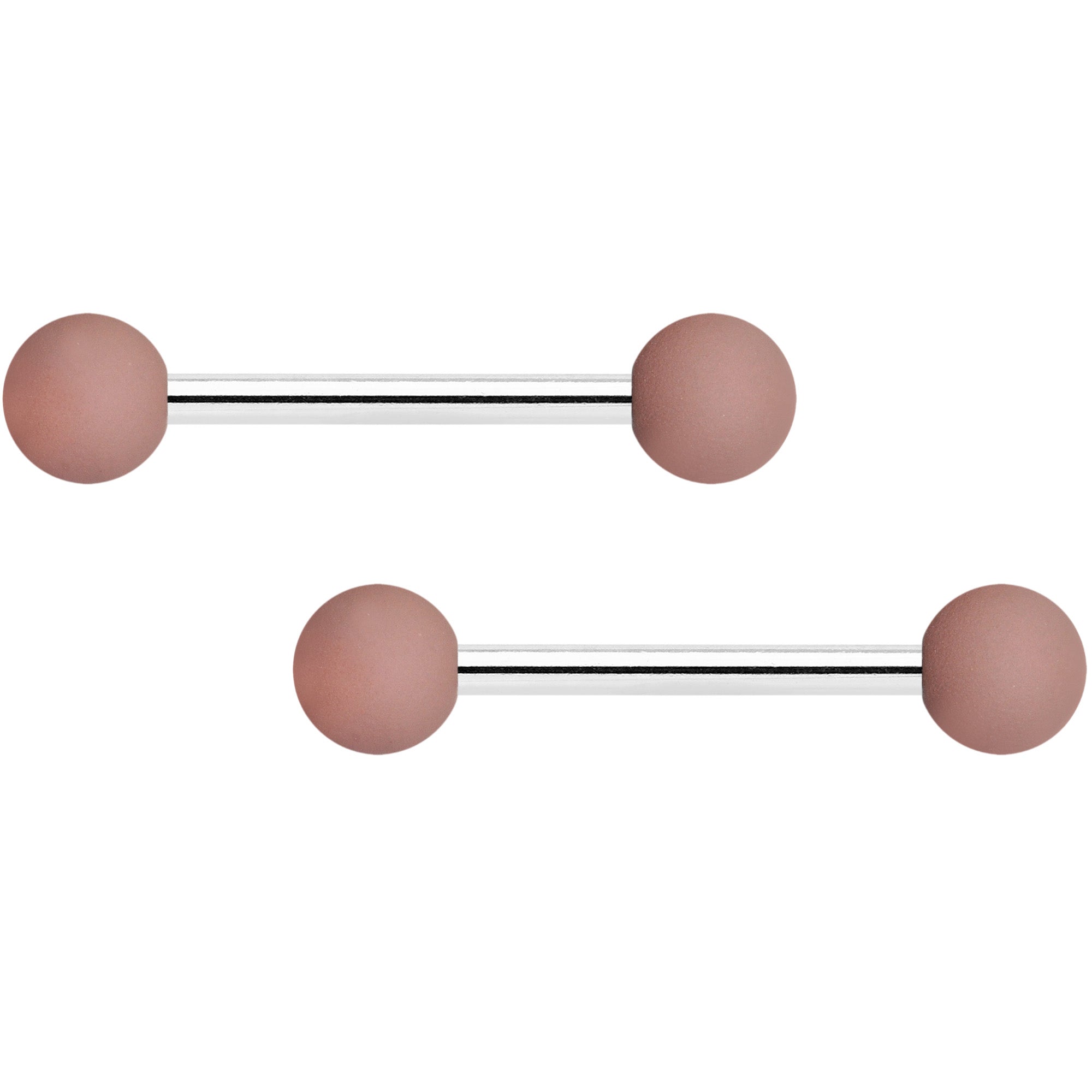 14G 9/16 Brown Matte Barbell Nipple Ring Set