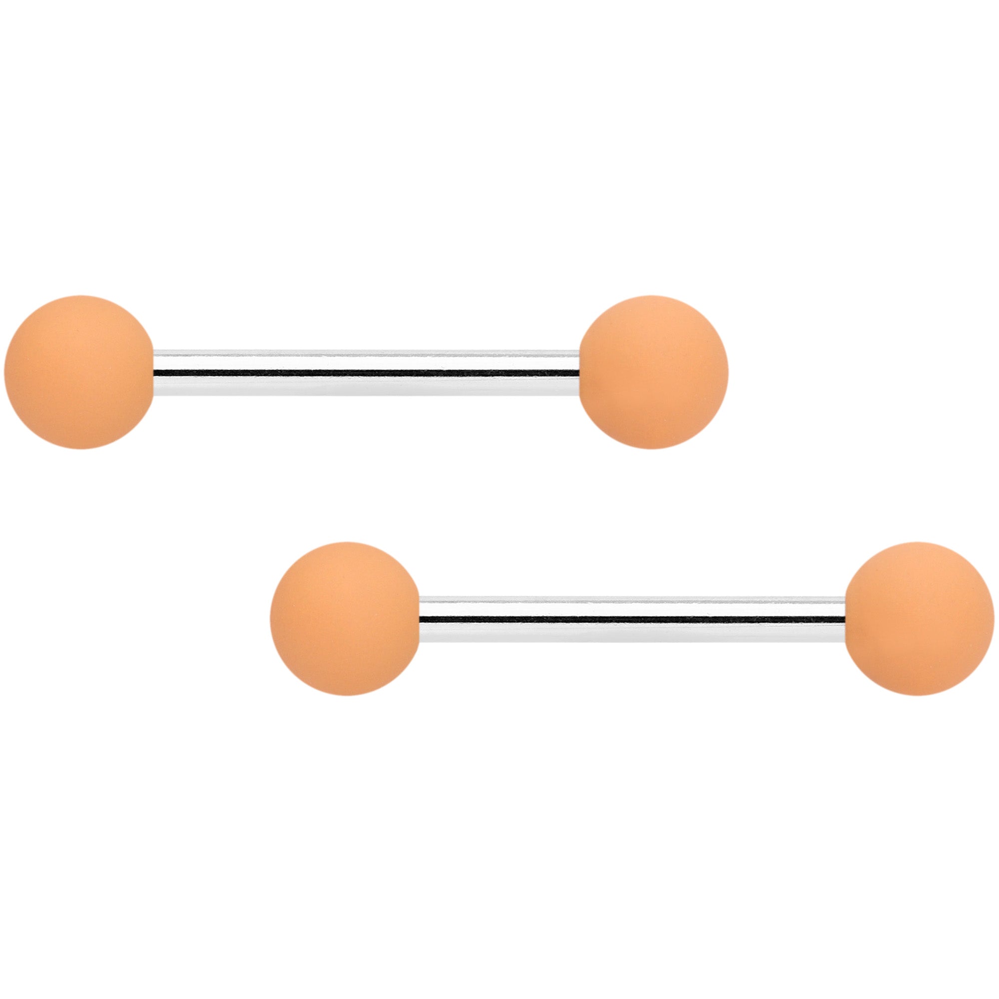 14G 9/16 Tan Matte Barbell Nipple Ring Set