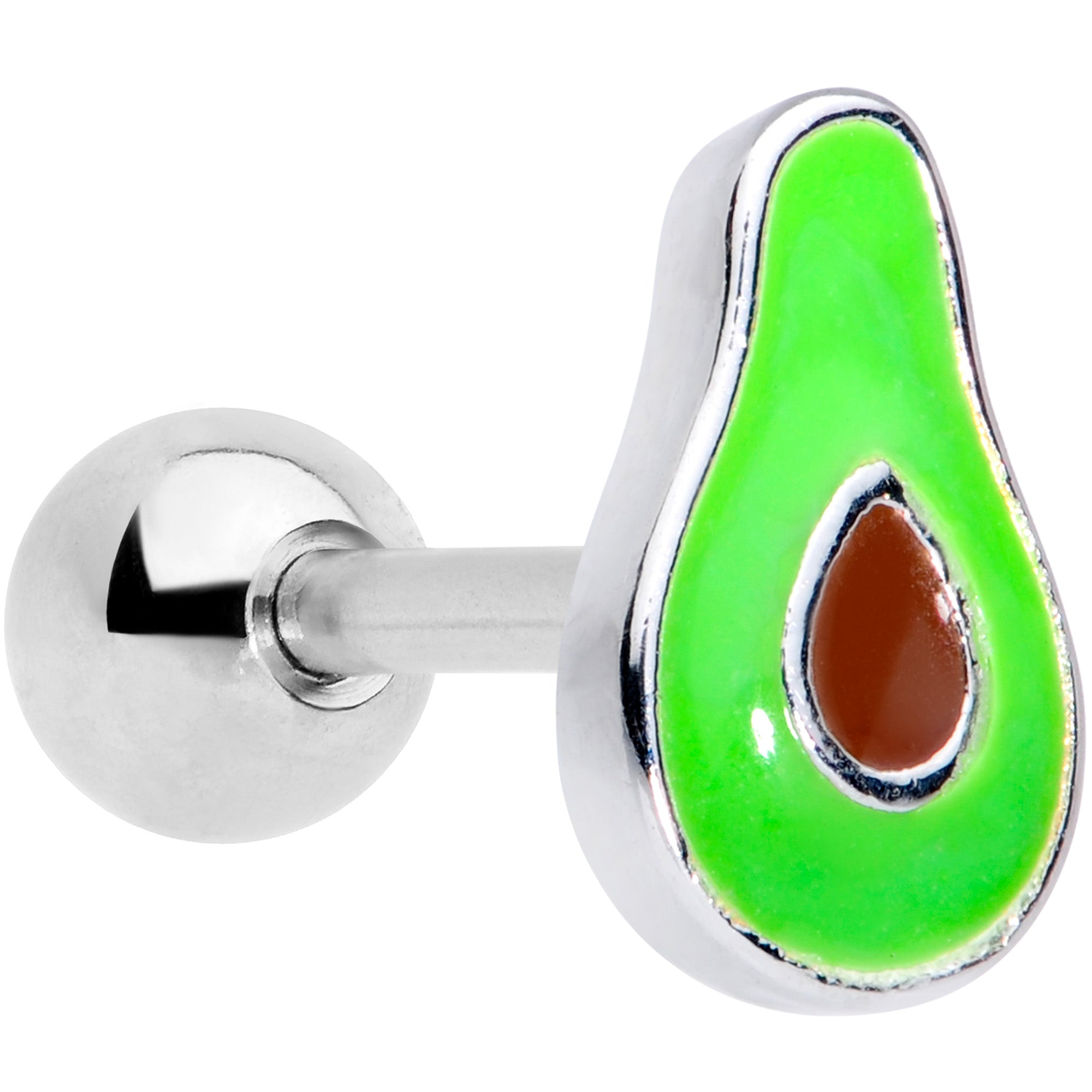 16G 1/4 Groovy Green Avocado Fruit Cartilage Tragus Earring