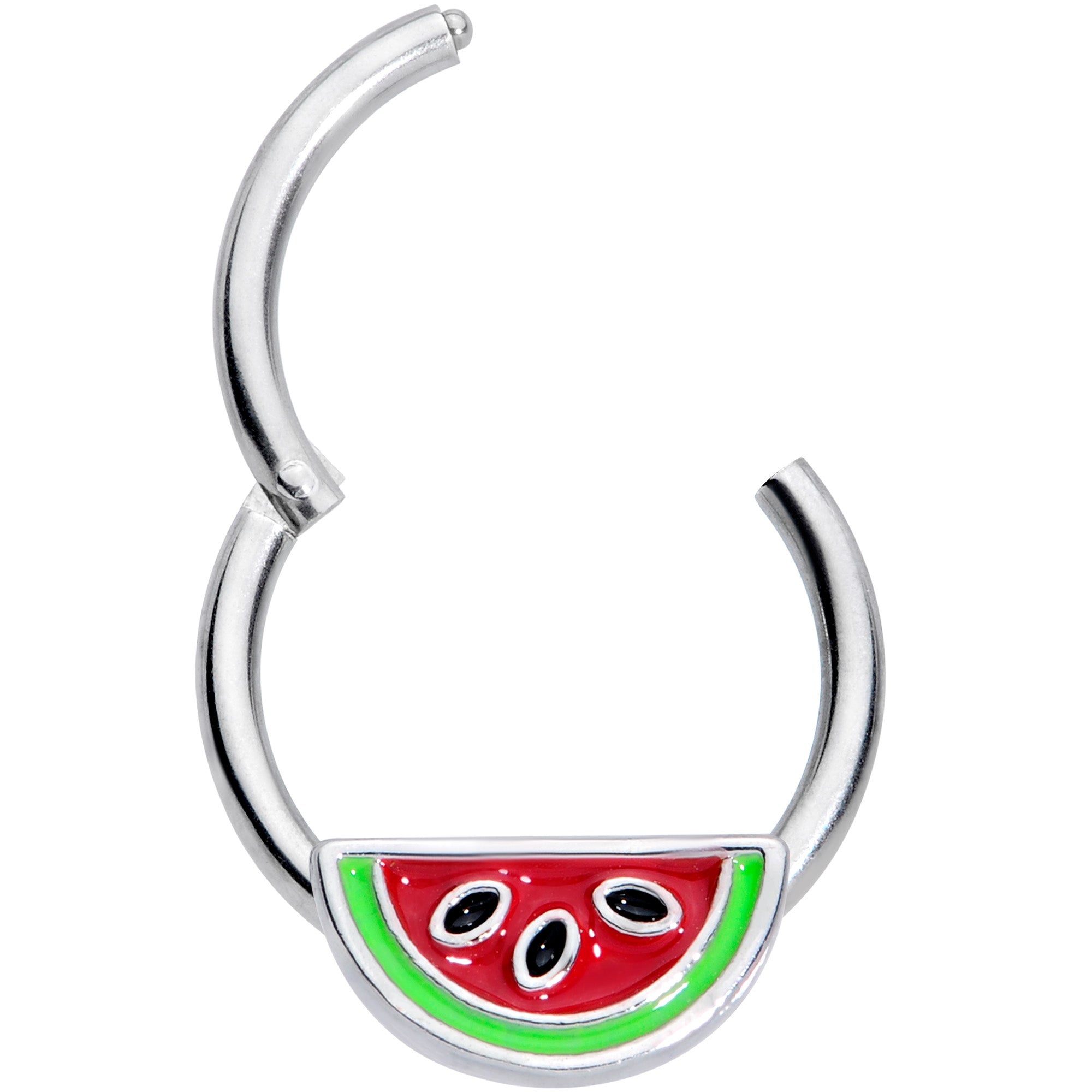 16G 3/8 Red Green Juicy Watermelon Fruit Hinged Segment Ring