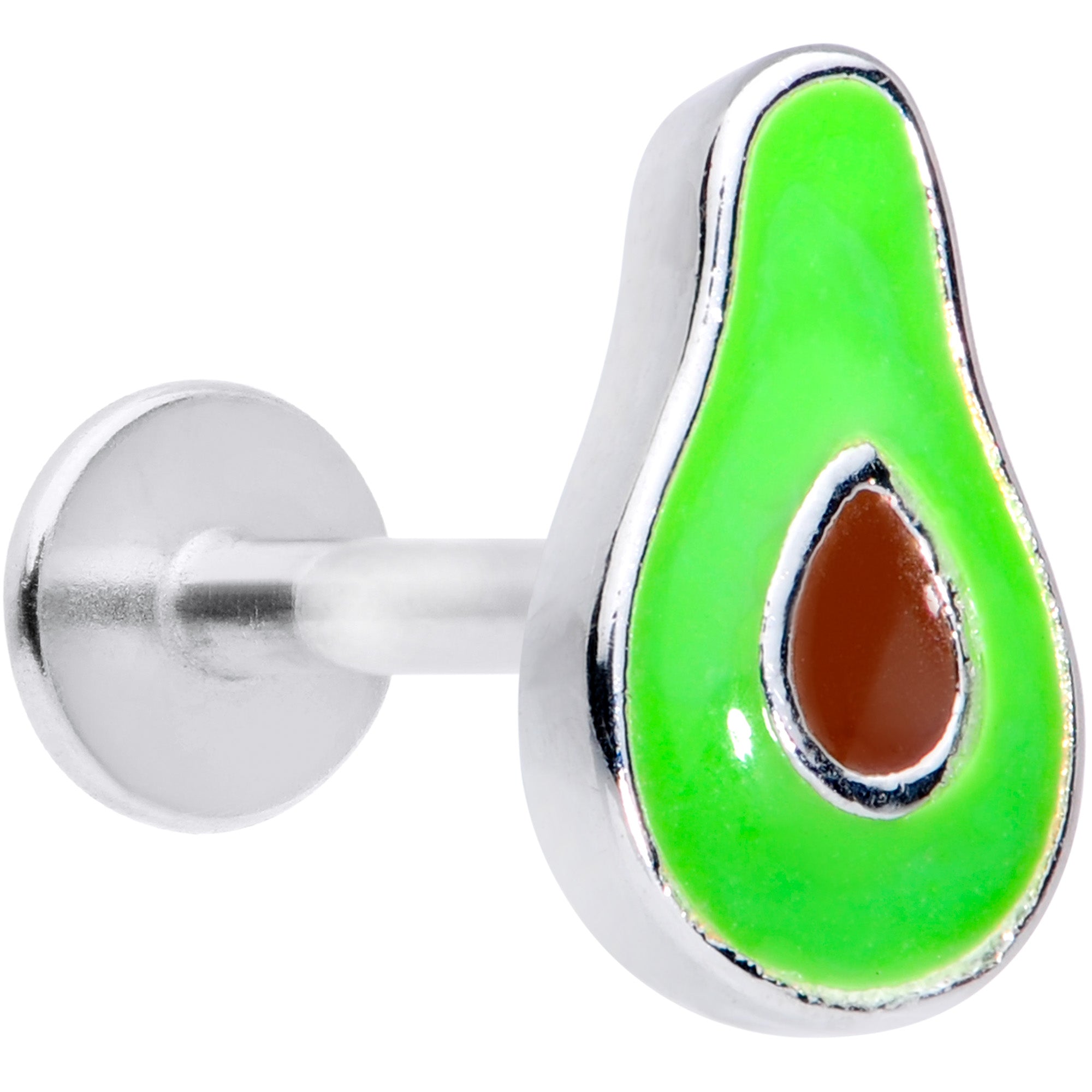 16G 3/8 Groovy Green Avocado Fruit Labret Monroe Tragus