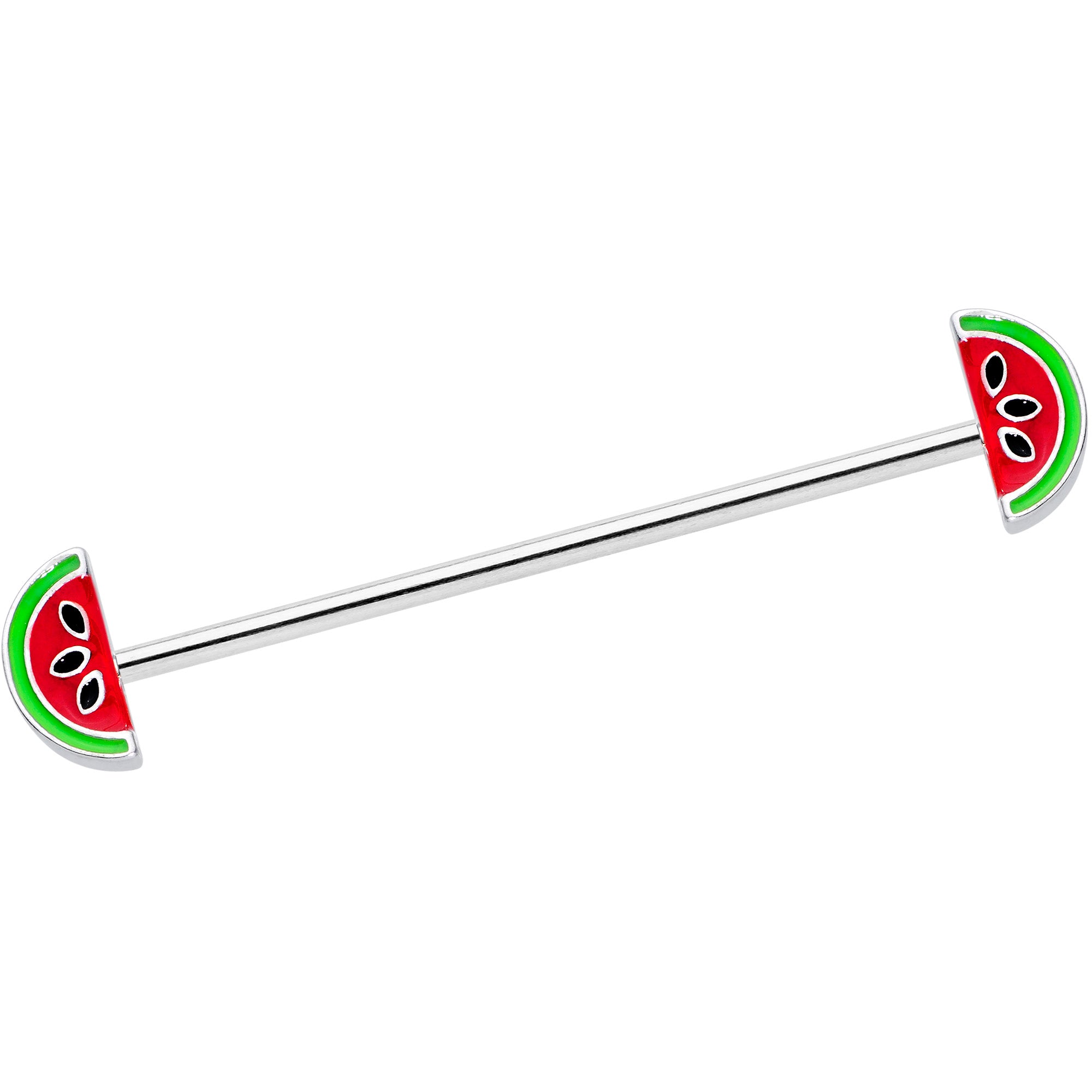 14G Red Green Juicy Watermelon Industrial Barbell 38mm