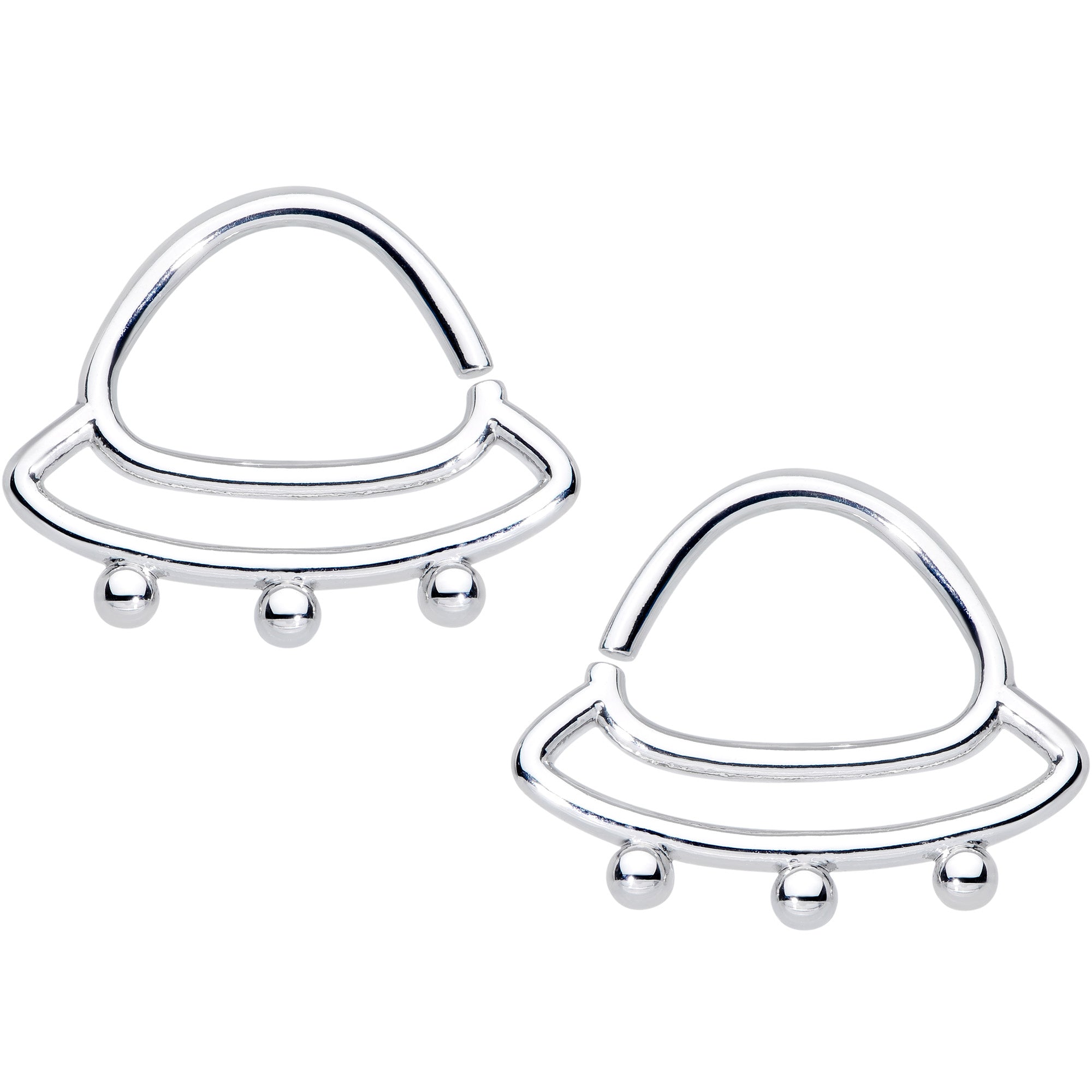 14G 1/2 Outer Space UFO Nipple Ring Set