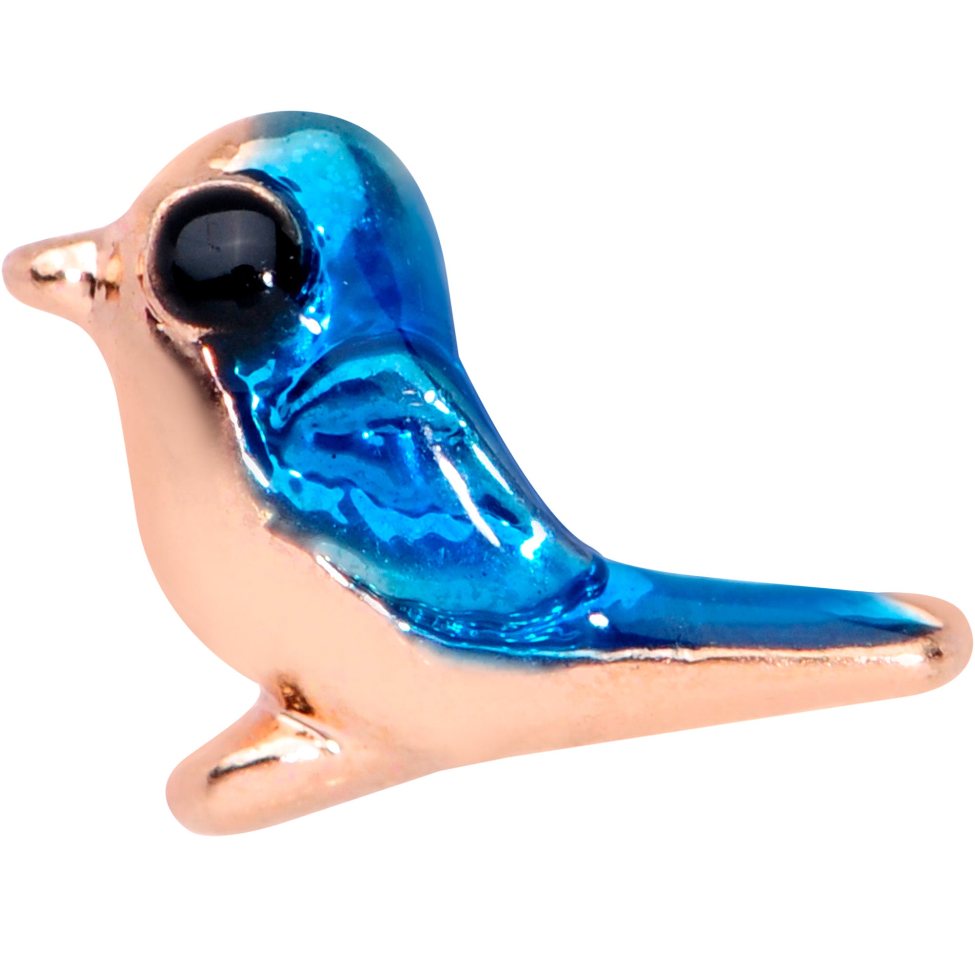 16G 5/16 Rose Gold Tone Blue Bird Labret Monroe Tragus