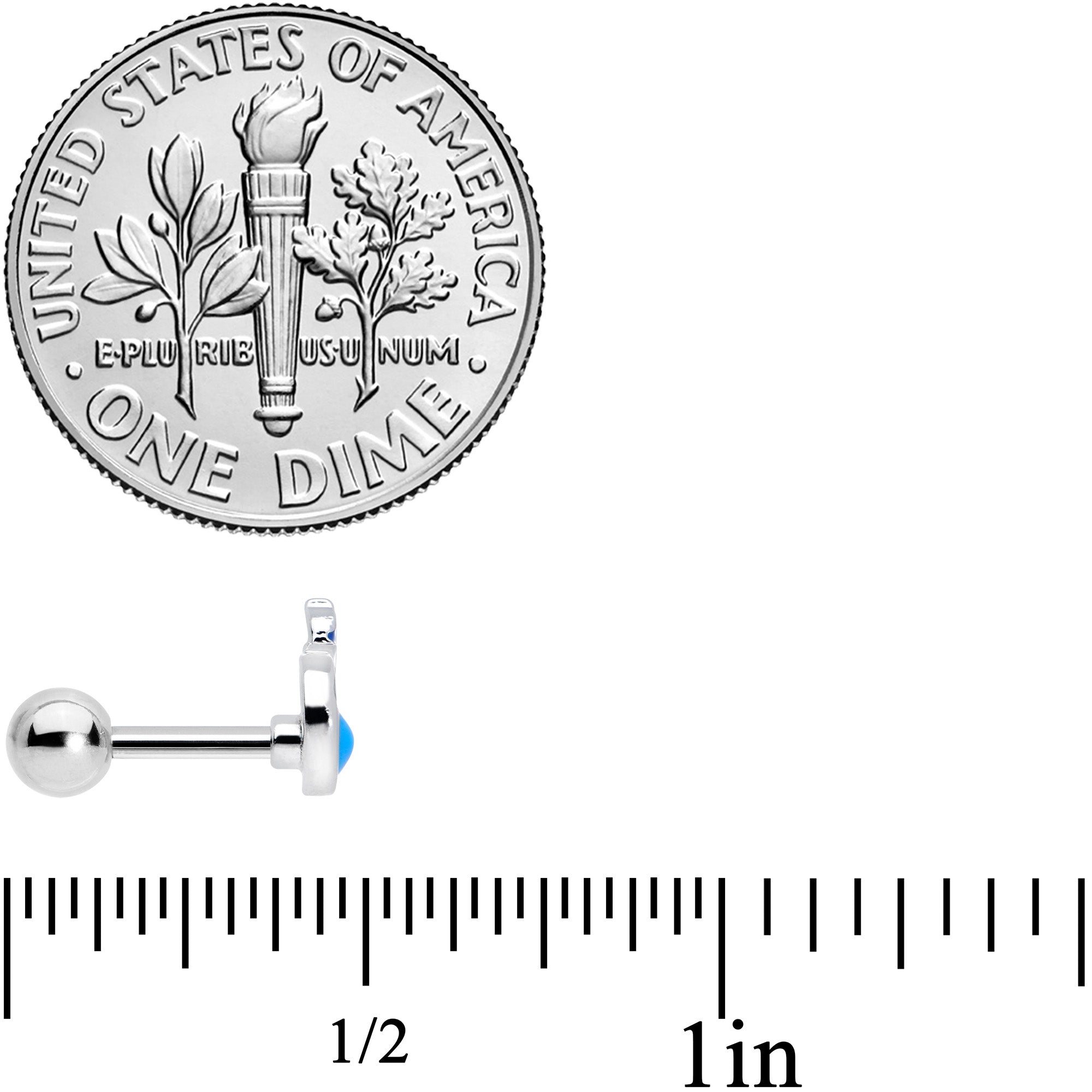 16G 1/4 Whale in the Water Nautical Cartilage Tragus