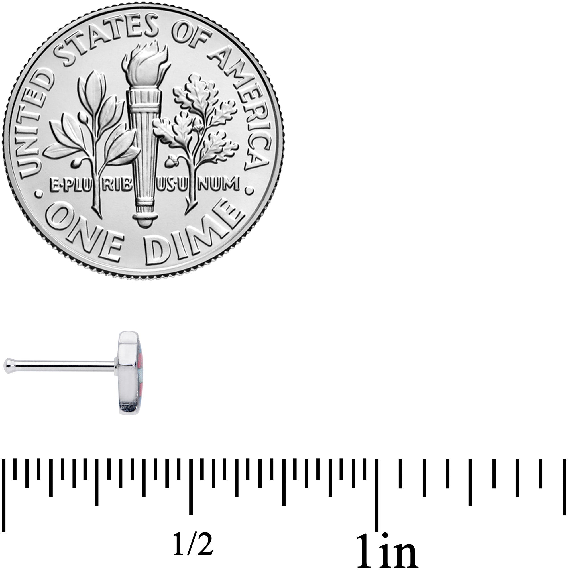 20G 8mm Pink White Blue Transgender Pride Fist Nose Ring