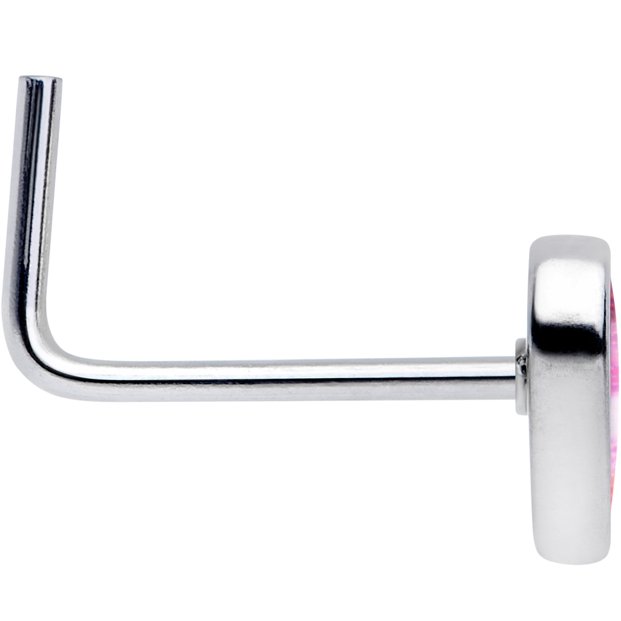 20G 5/16 Lesbian Pride Heart L Shaped Nose Ring