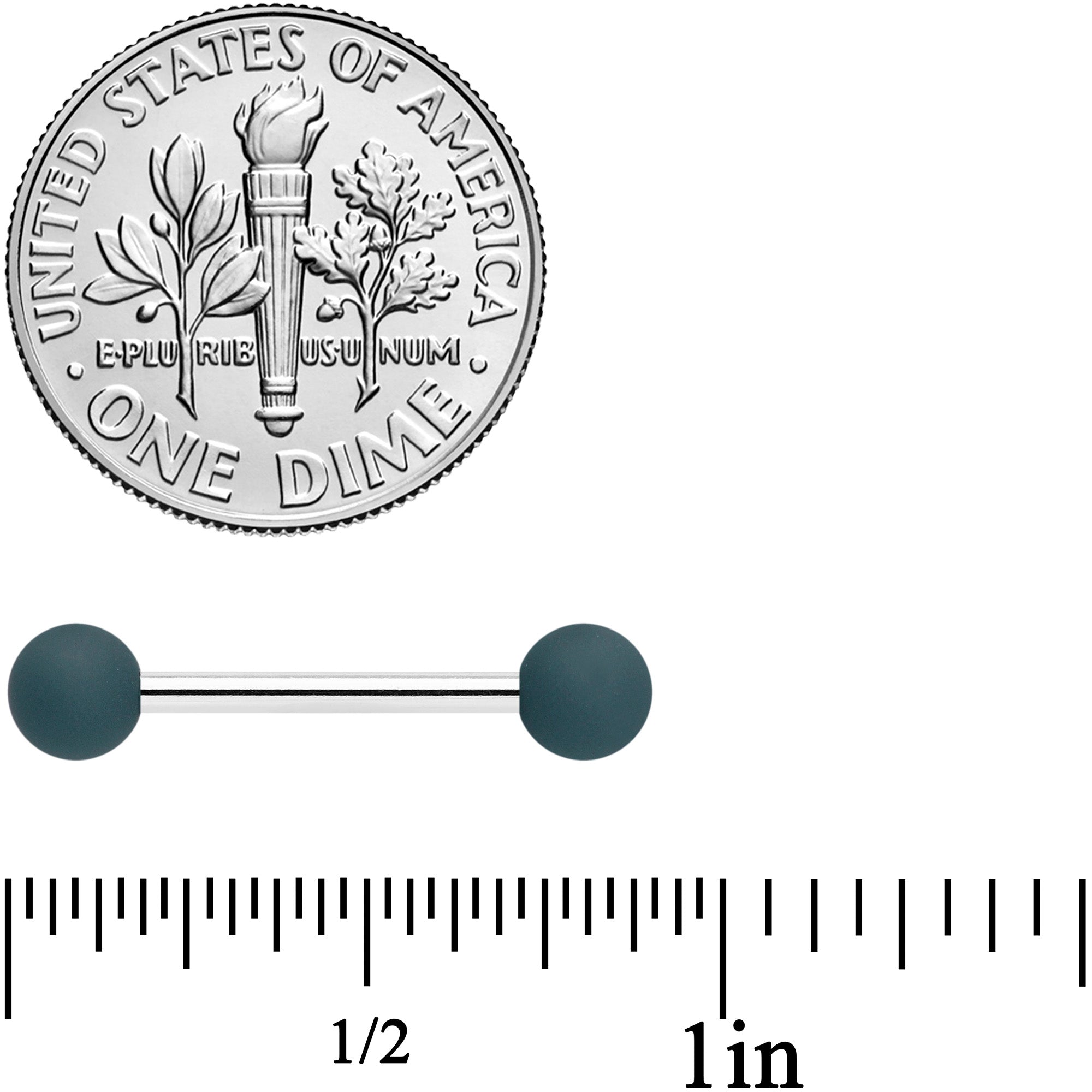 14G 9/16 Peach Grey Matte Barbell Nipple Ring Set of 4