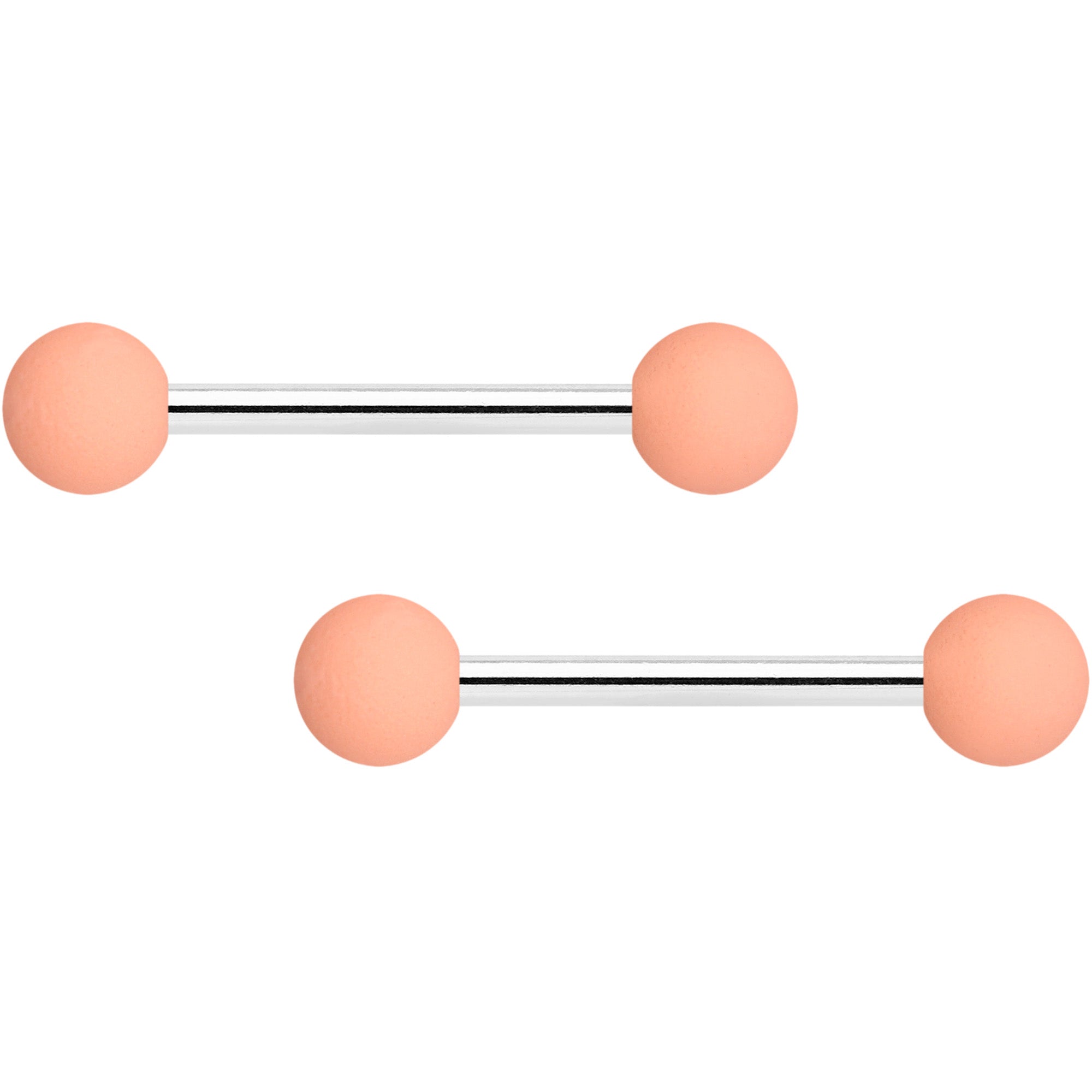 14G 9/16 Pink Peach Matte Barbell Nipple Ring Set of 4